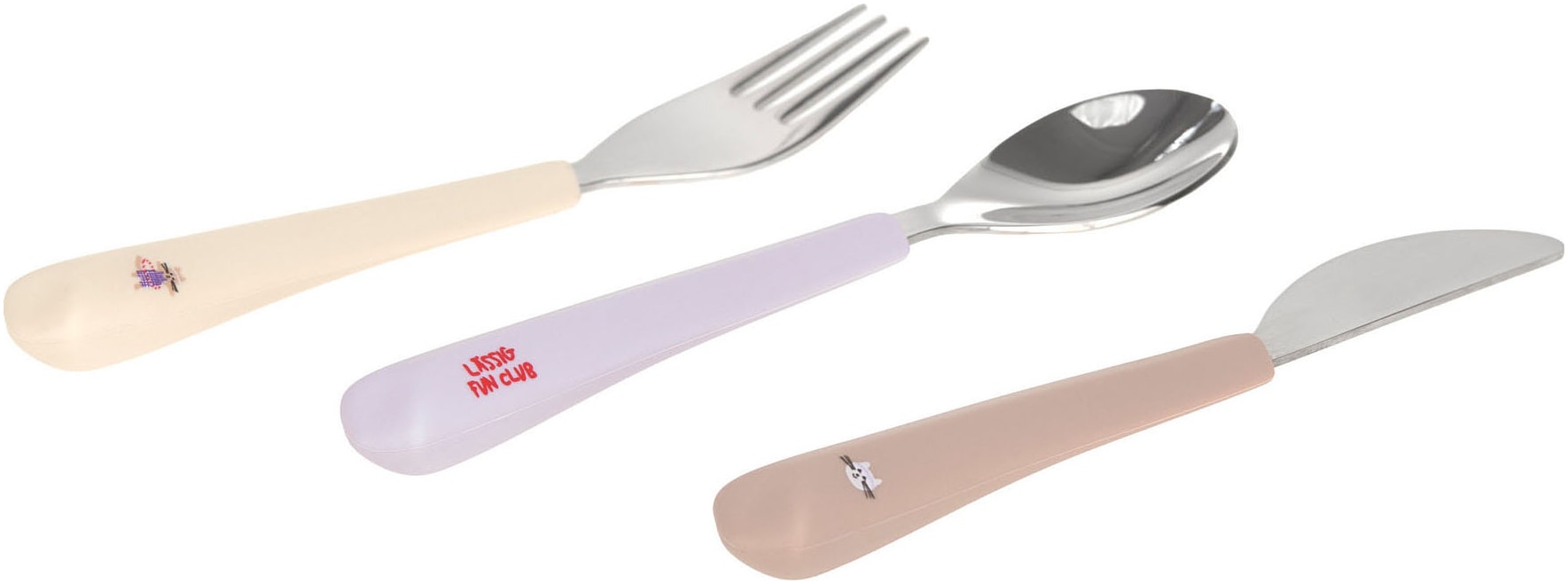 LÄSSIG Kinderbesteck »Tiny Team Cat, mit Silikongriff«