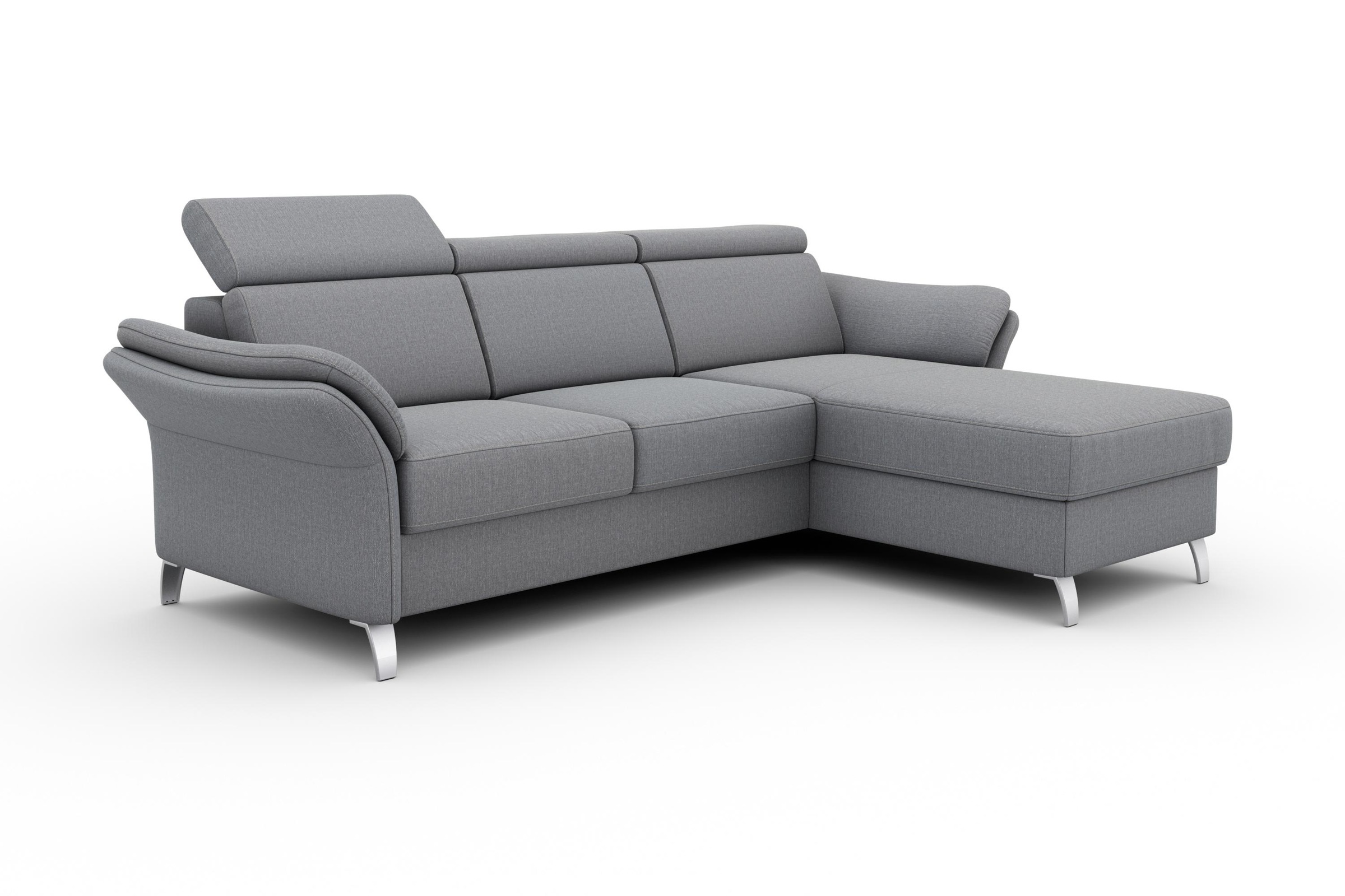 sit&more Ecksofa »Vincenzo L-Form«, inklusive Kopfteilverstellung, wahlweise mit Bettfunktion, Bettkasten