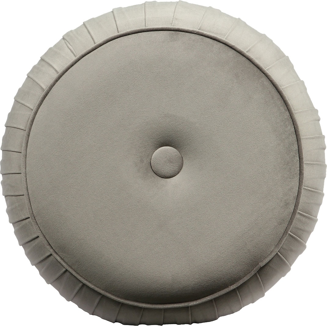 Kayoom Polsterhocker »Hocker Lyla 125, Edler Touch durch goldenen Sockel, Samtbezug«, (1 St.), samtweich, gesteppte Ziernaht, Edelstahlsockel, Hochwertiger Samtbezug