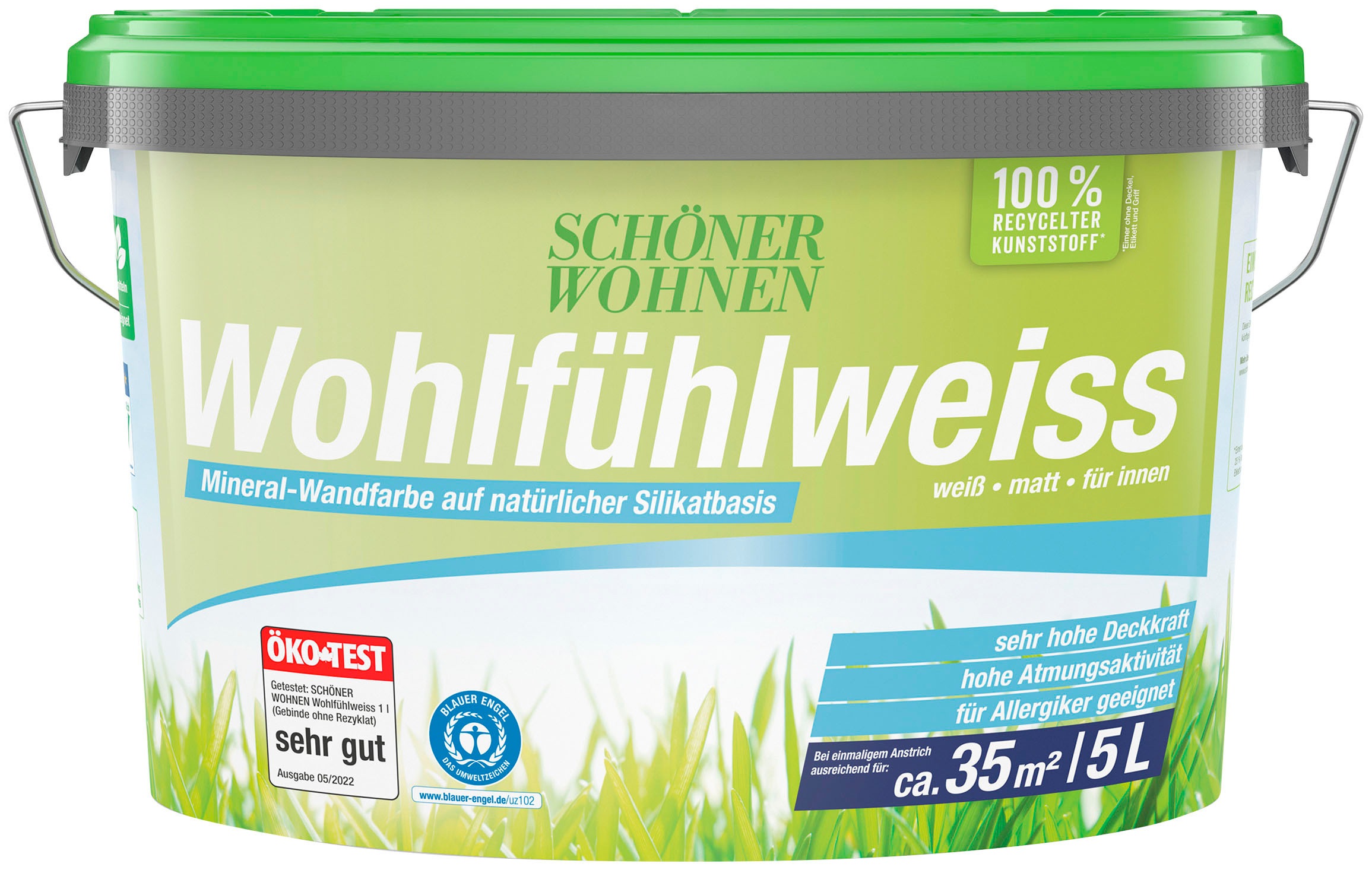 SCHÖNER WOHNEN-Kollektion Wandfarbe »Wohlfühlweiss«, 5 Liter, weiß, Mineral-Wandfarbe... kaufen