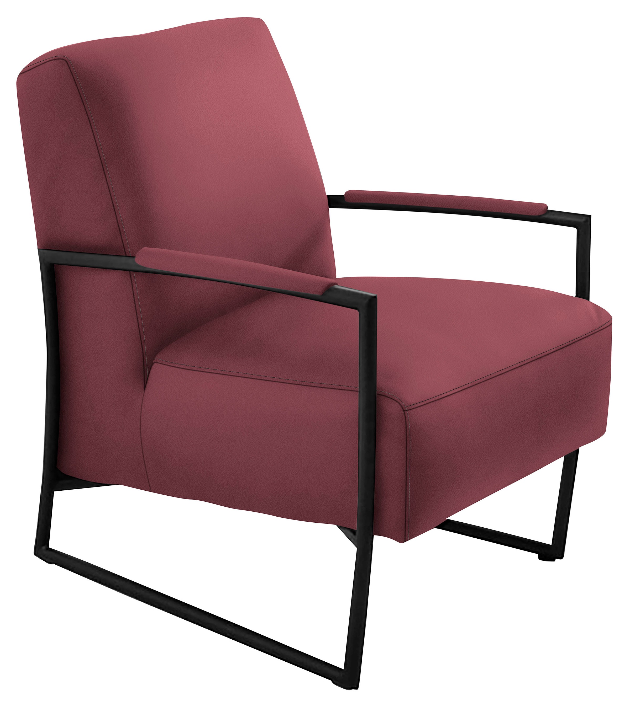 K+W Komfort & Wohnen Cocktailsessel, mit bezogenen Armlehnen, Gestell in Metall schwarz Struktur