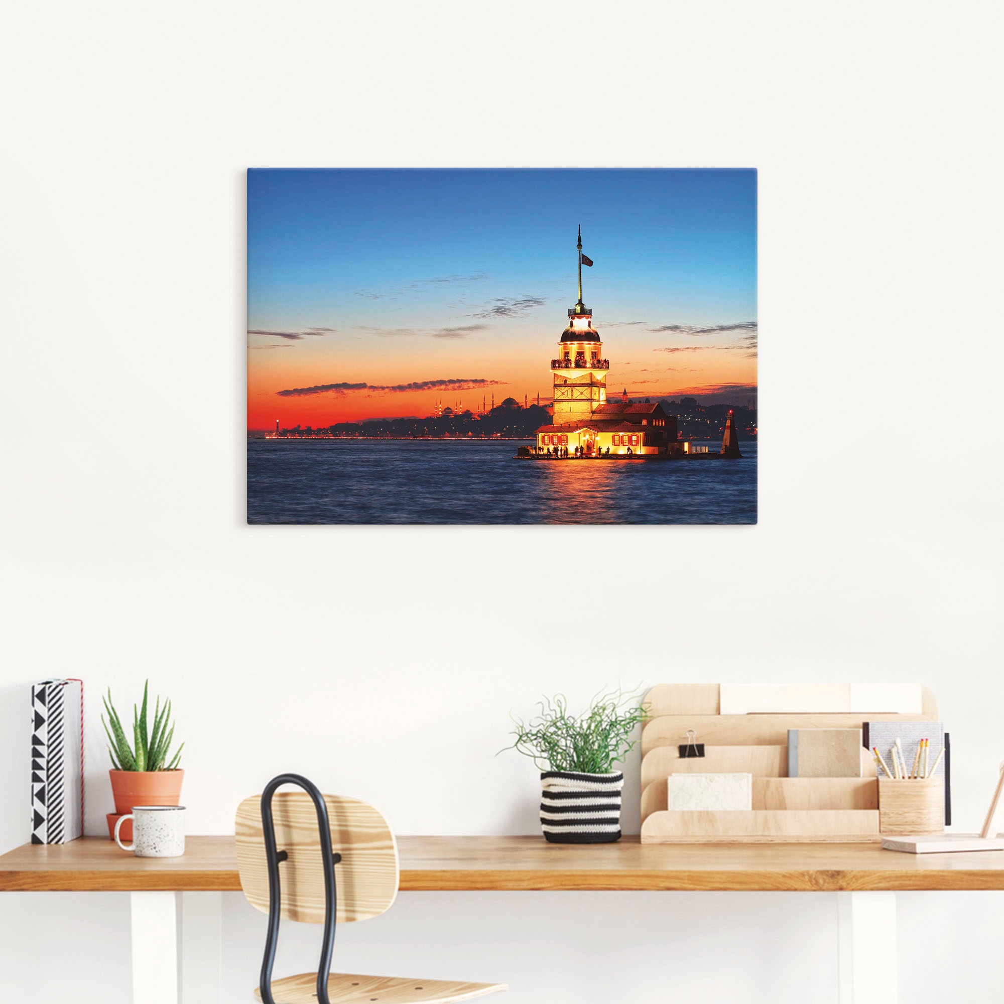 Artland Wandbild »Istanbul Leanderturm« Gebäude 1 Stk. tlg. als Leinwandbil günstig online kaufen