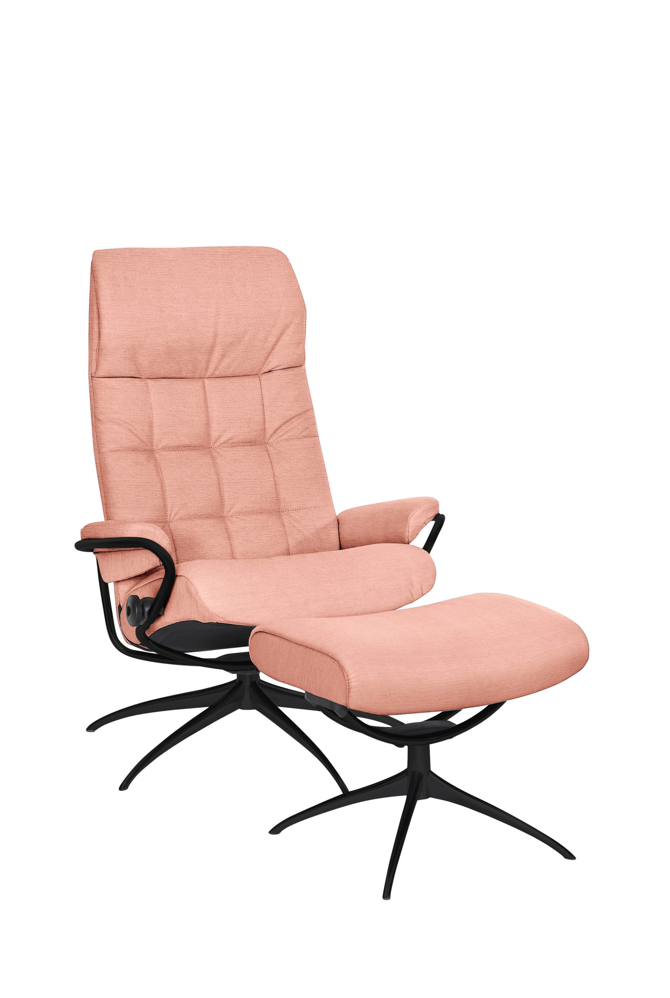 Stressless® Relaxsessel »London«, (Set, Relaxsessel mit Hocker), mit Hocker, High Back, mit Star Base, Gestell Schwarz