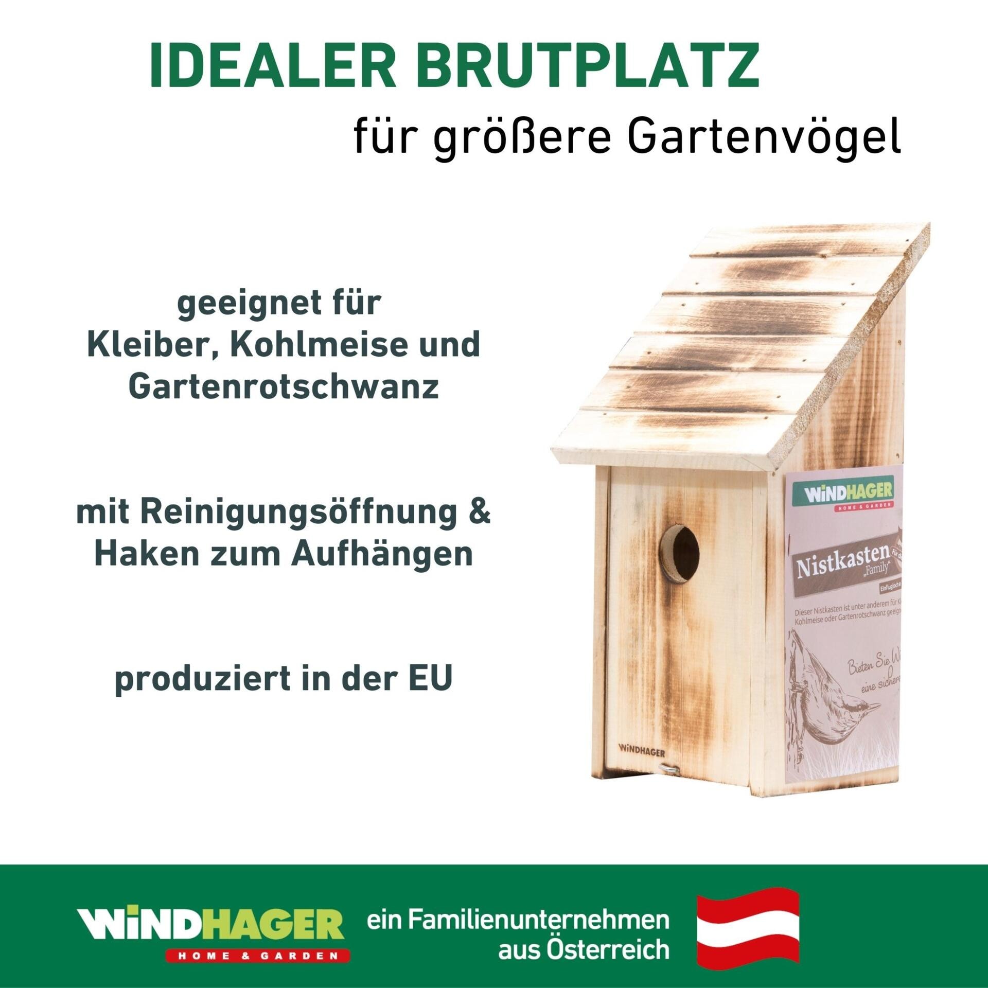 Windhager Nistkasten »aus massivem Pappelholz, sicherer Brutplatz für Vögel« Brutquartier einfach zu reinigen, inkl. Aufhängung