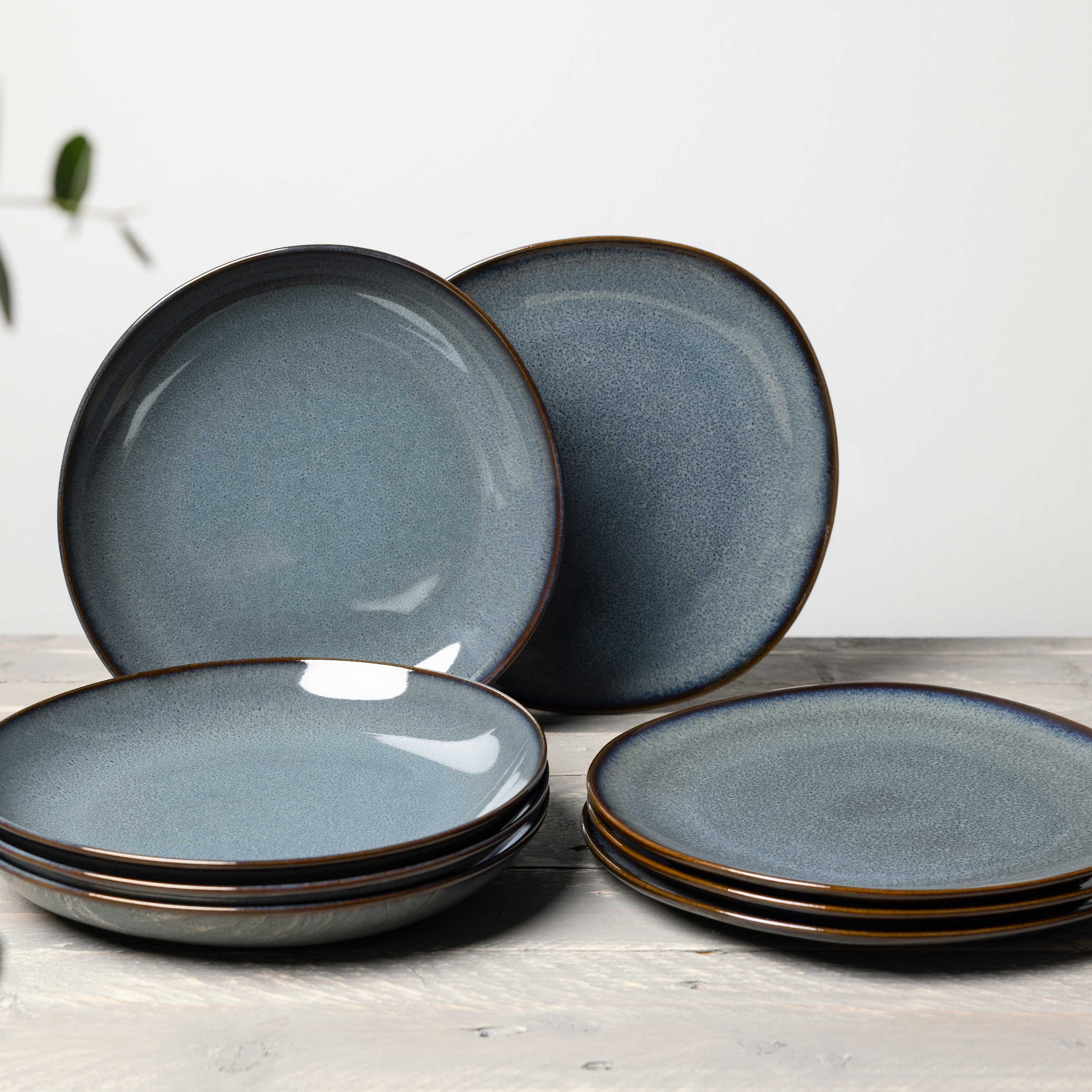 Villeroy & Boch Geschirr-Set »Lave gris Tafelset« Effektglasur im handmade Pottery Look