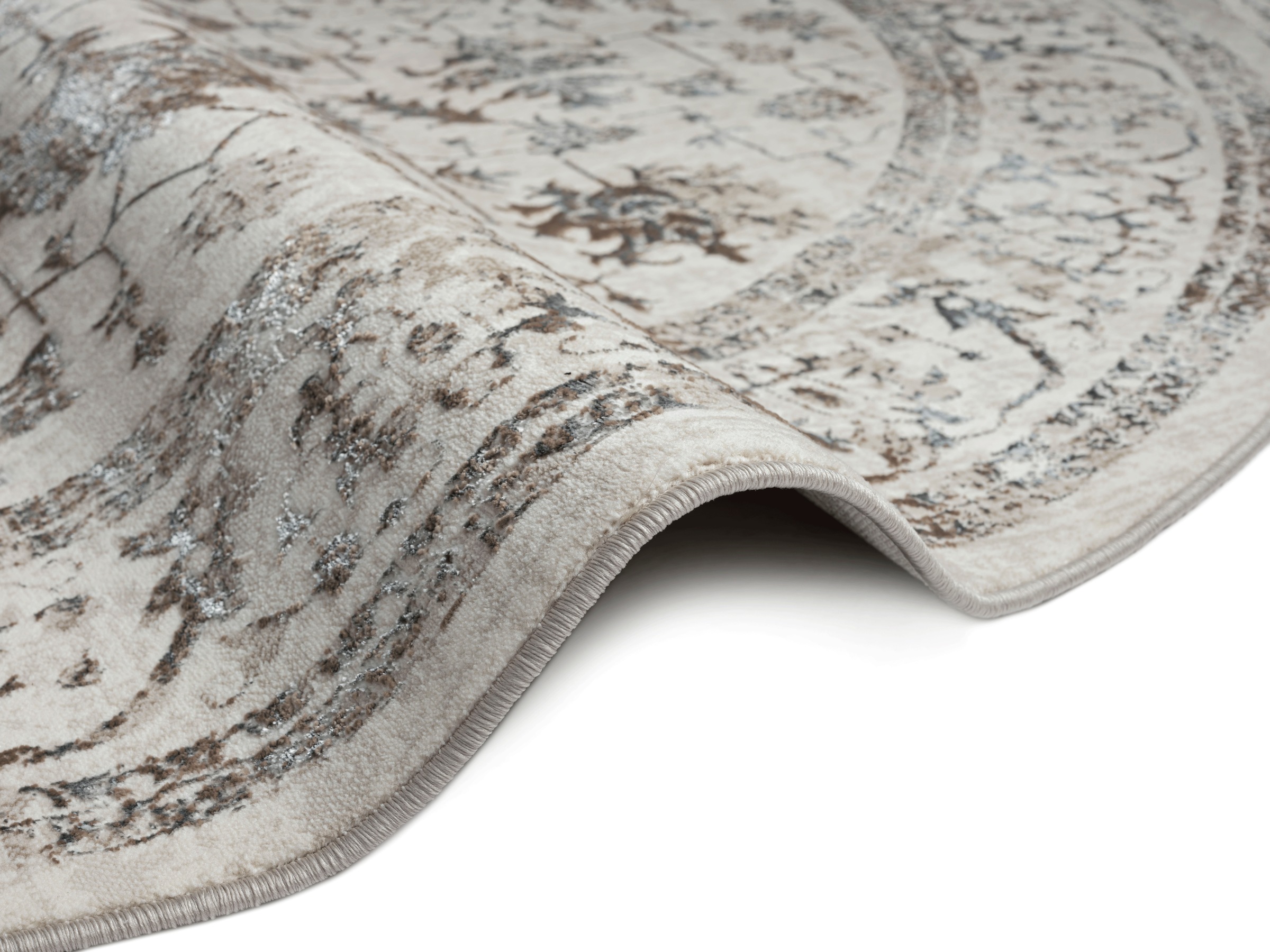 merinos Teppich »Creation 50112«, rund, 10 mm Höhe, elegant, glänzend, Kurzflor, pflegeleicht, Wohnzimmer