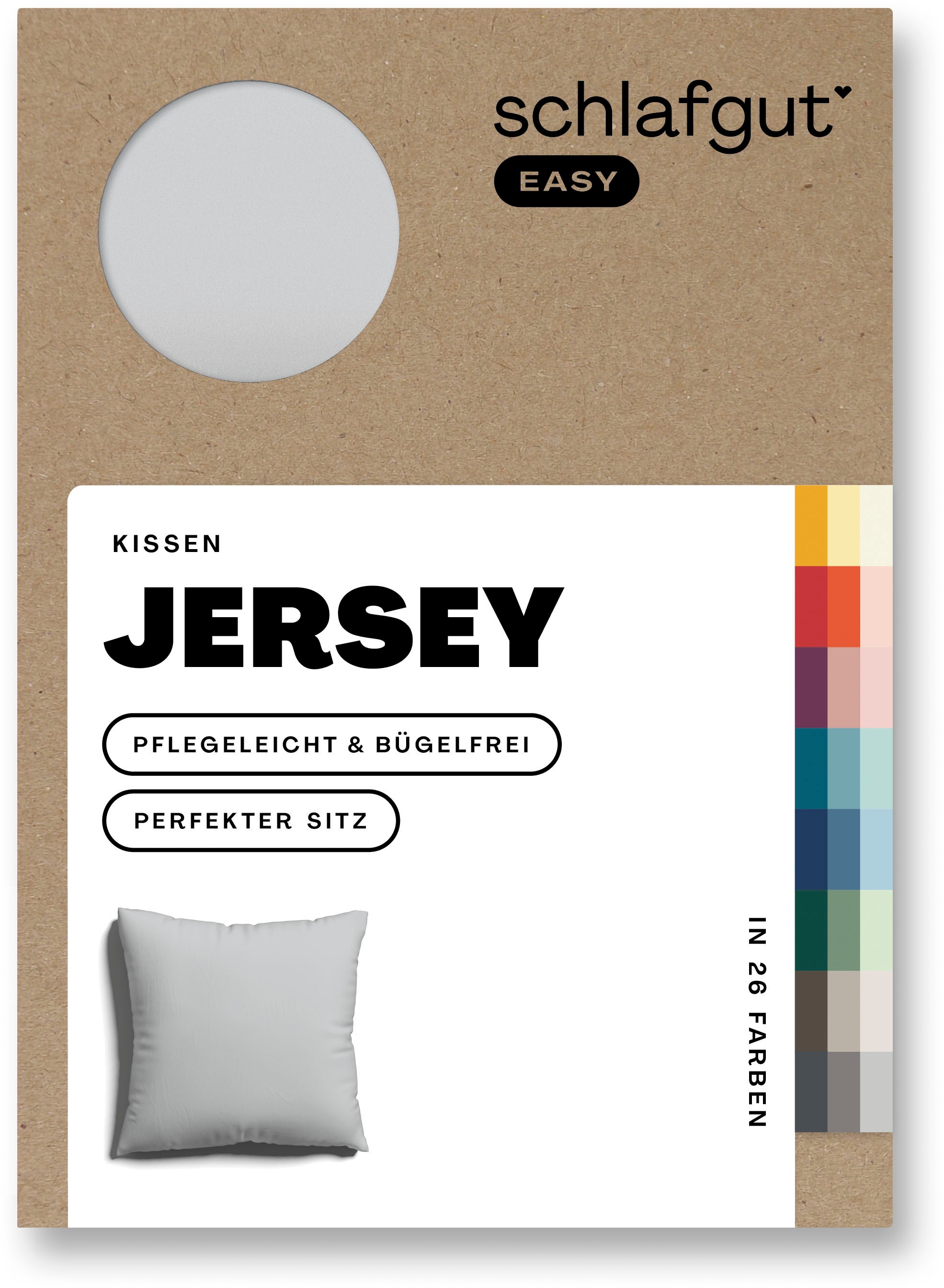 Schlafgut Kissenbezug »EASY Jersey«, (1 St.), Kissenhülle mit Reißverschluss, weich und saugfähig, Kissenbezug