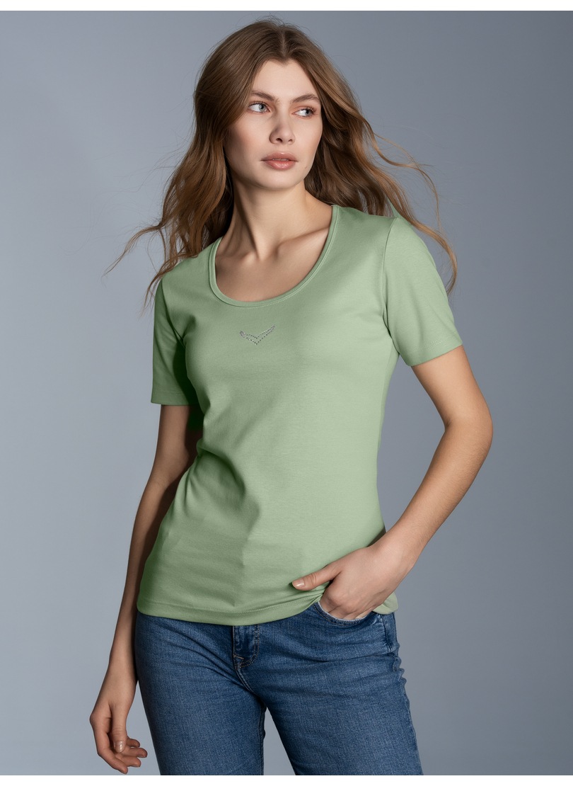 Trigema T-Shirt »TRIGEMA T-Shirt mit Kristallsteinen«, (1 tlg.)