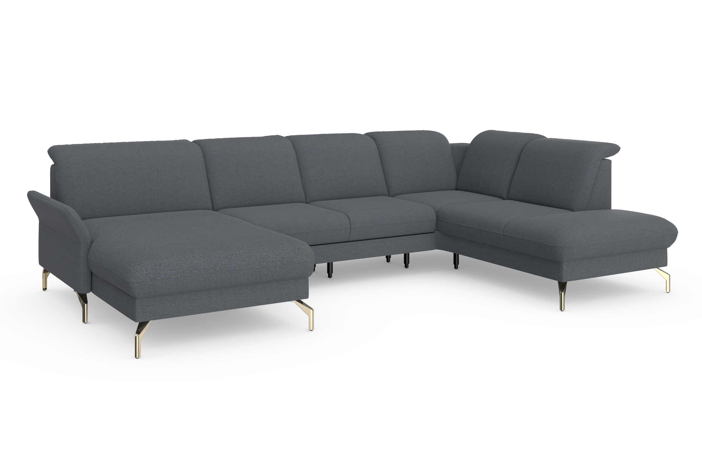 sit&more Wohnlandschaft »Fashion U-Form«, wahlweise mit Kopfteilverstellung, Vorziehsitz, motorisch, Nickelfüße