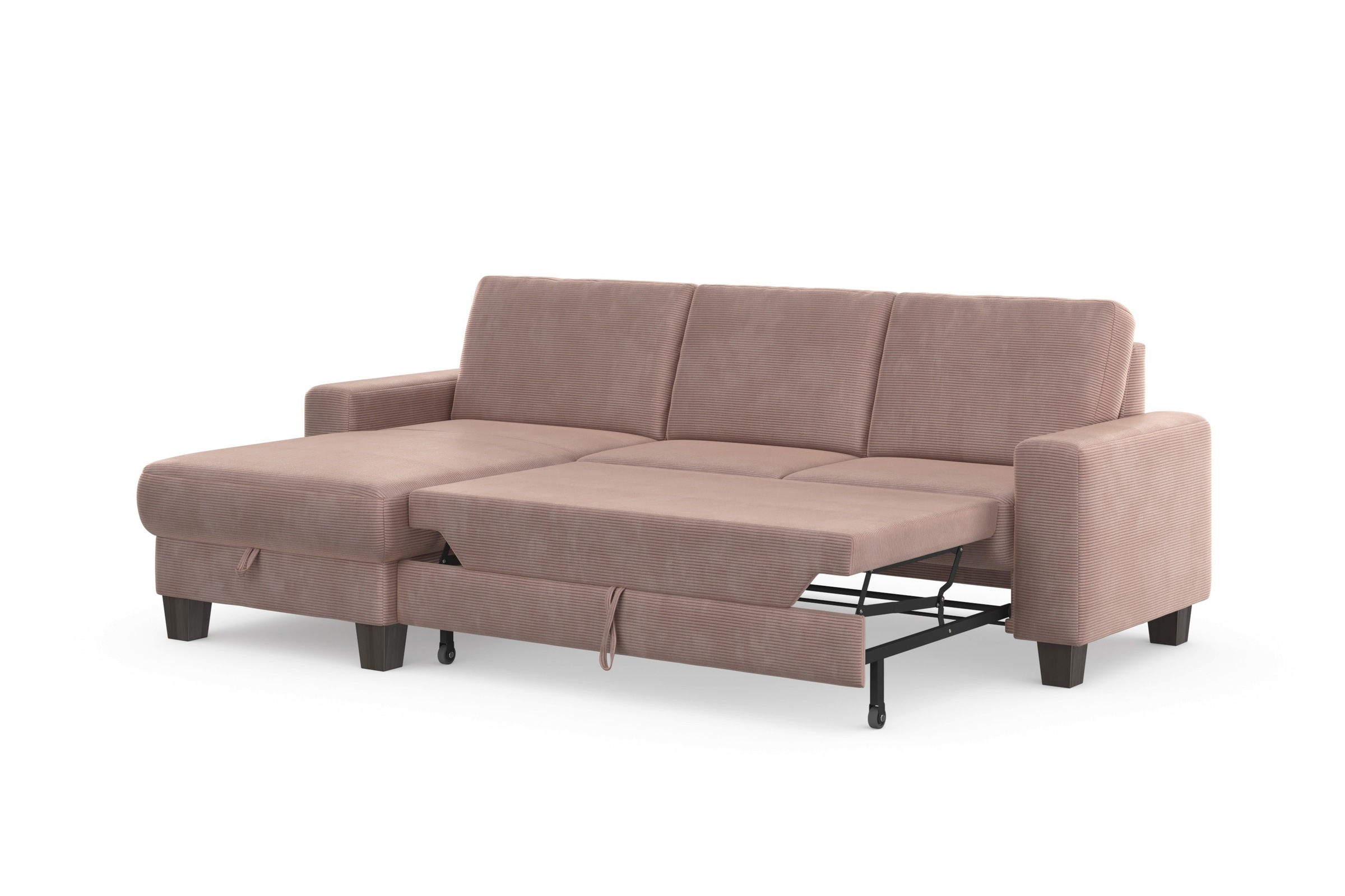 Home affaire Ecksofa »Summer L-Form«, mit Recamiere, mit oder ohne Bettfunktion und Bettkasten, Cord-Bezug