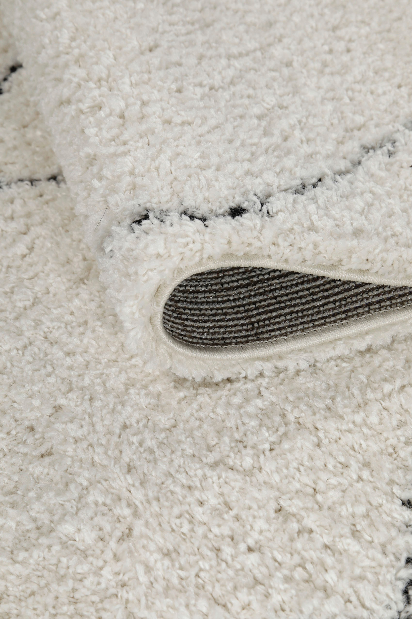 my home Hochflor-Teppich »Aveline, auch als Läufer erhältlich«, rechteckig, 35 mm Höhe, Langflor, Shaggy im Berber Stil, geometrisch, Raute, Wohnzimmer