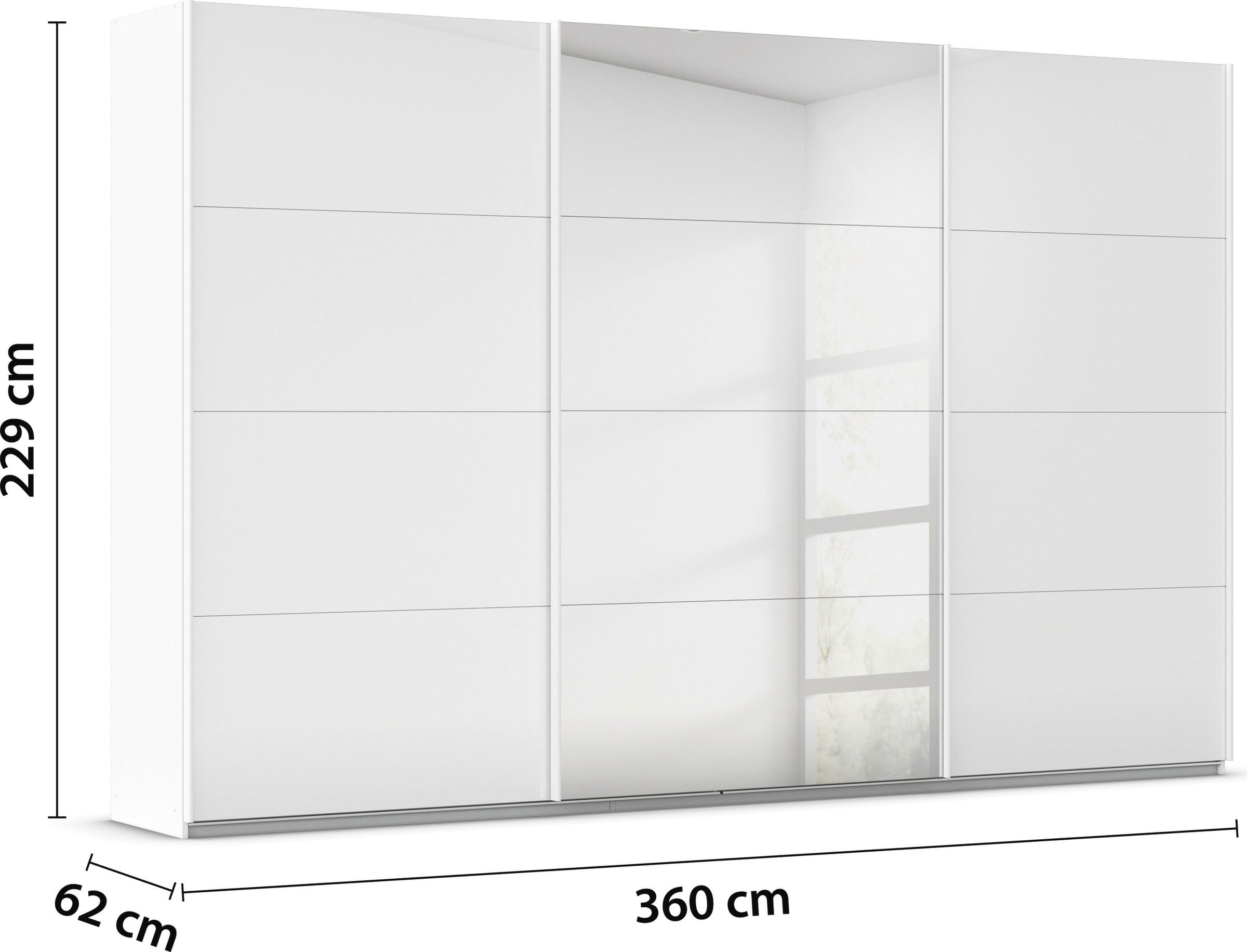rauch Schwebetürenschrank »Kleiderschrank Kleiderschränke Schrank Garderobe AGORDO mit Glasfront«, durchdachte Innenausstattung, in 4 Breiten und 2 Höhen MADE IN GERMANY