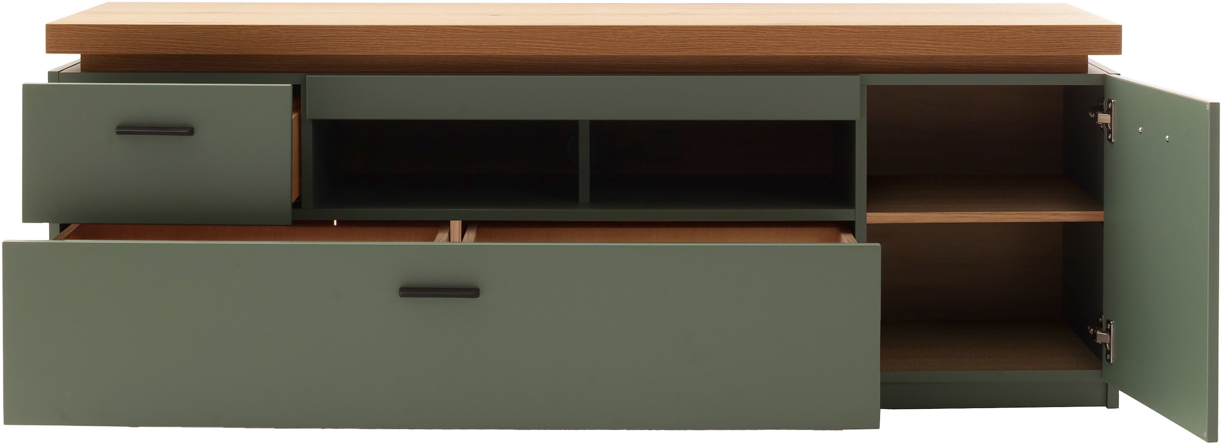 MCA furniture Lowboard »MONIZ TV-Element«, TV-Schrank, 2 Türen, 2 Schubkästen, 2 offene Fächer, 156 cm breit
