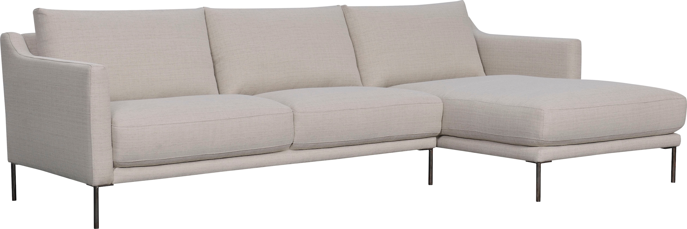 Leonique Ecksofa »Denver« Ecksofa, L-Form rechts, Stoff beige, abwaschbar, günstig online kaufen