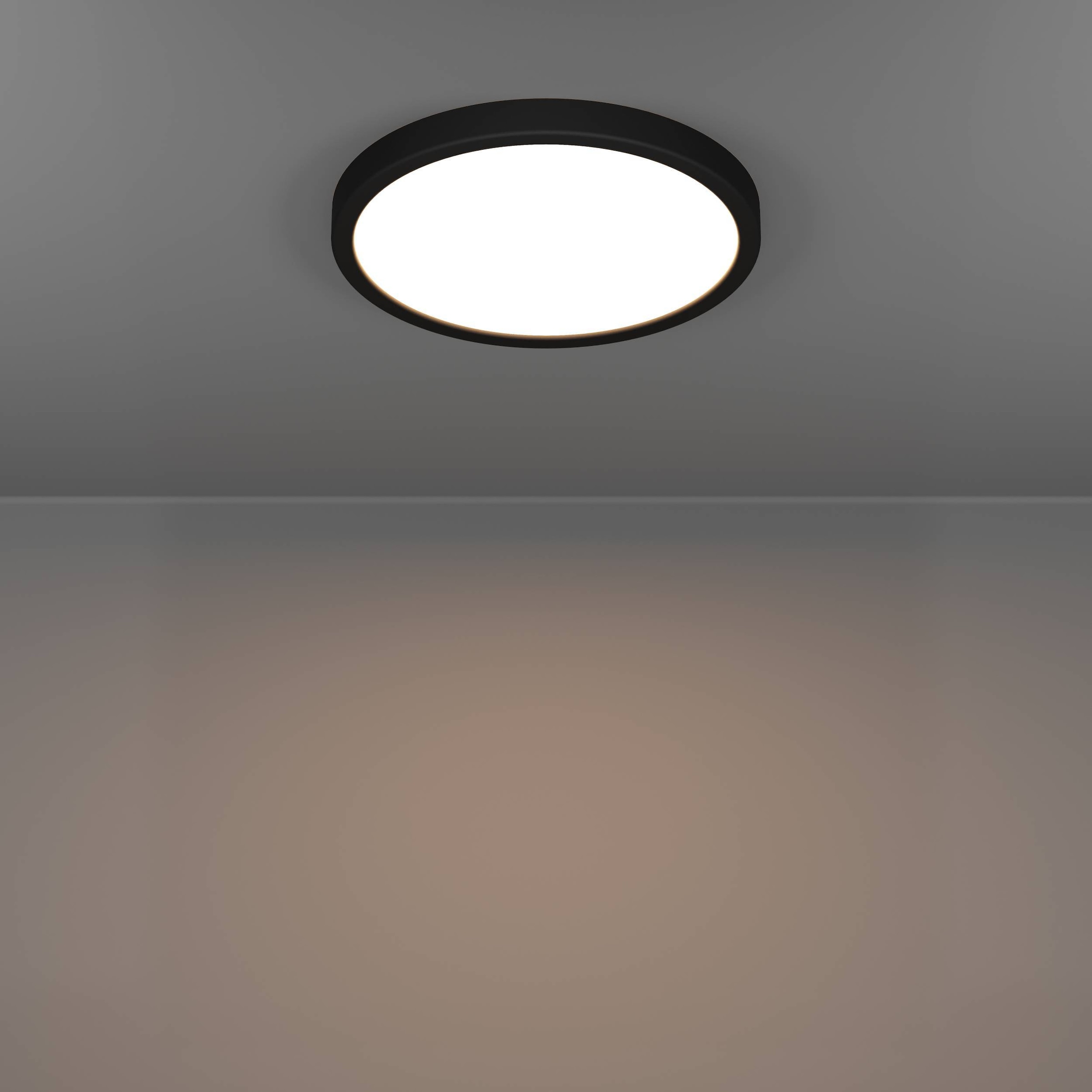 EGLO Aufbauleuchte »Fueva 6 Deckenleuchte, Aufbaulampe, Kunststoff, Deckenbeleuchtung« LED-Modul 1 Stk. Kaltweiß | Neutralweiß | Warmweiß Aufbauleuchte - H2,5 x Ø27,8 cm - schwarz - 14,2W inkl.