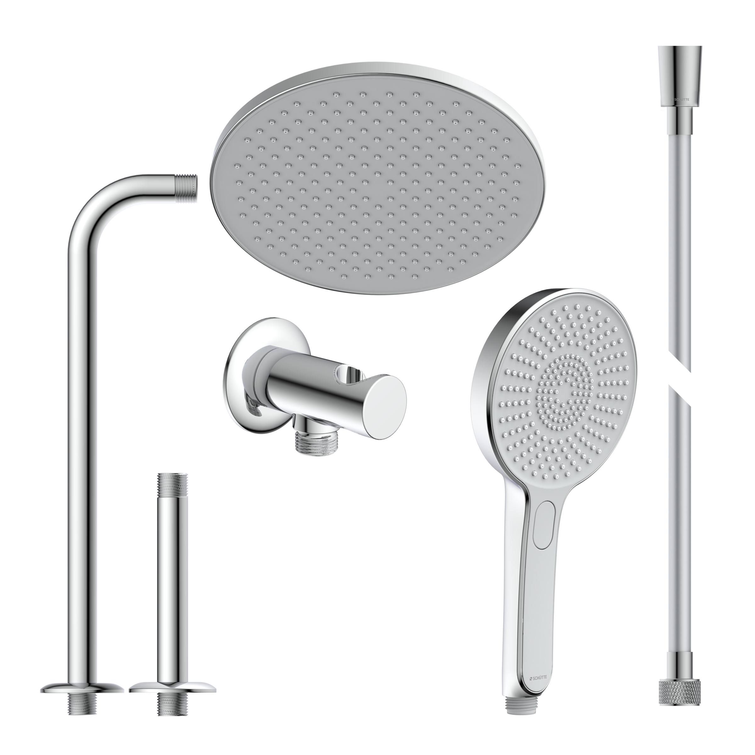 Schütte Brausegarnitur »KARIBIK« Brause-Komplettset, schwarz matt, für die Dusche, Überkopfbrauseset