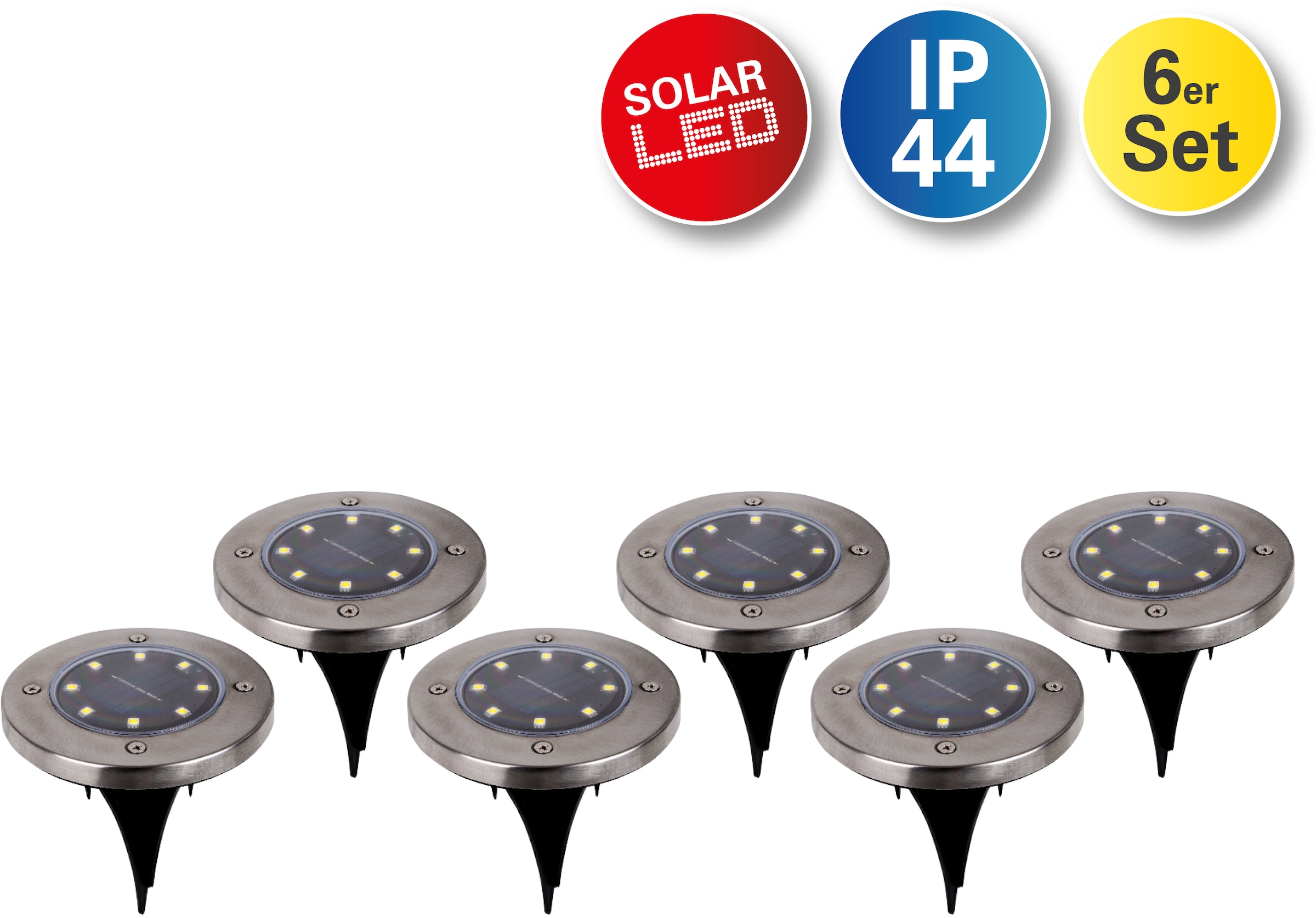 näve LED Gartenleuchte »Kian«, LED Rechnung 6er Solar-Boden-Erdspieß, Set auf bestellen