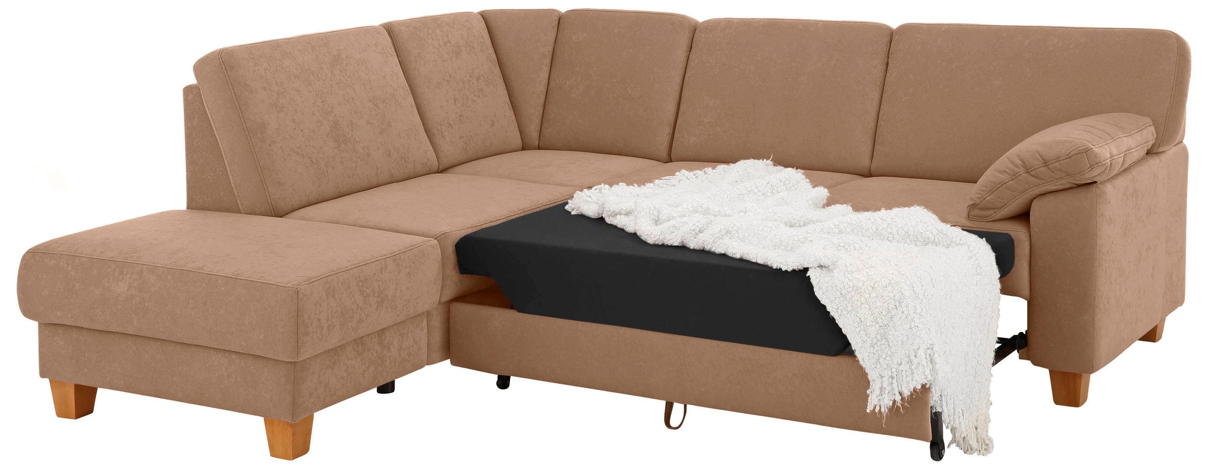 Home affaire Ecksofa »Belfort L-Form«, mit Federkern, wahlweise mit Bettfunktion und Stauraum