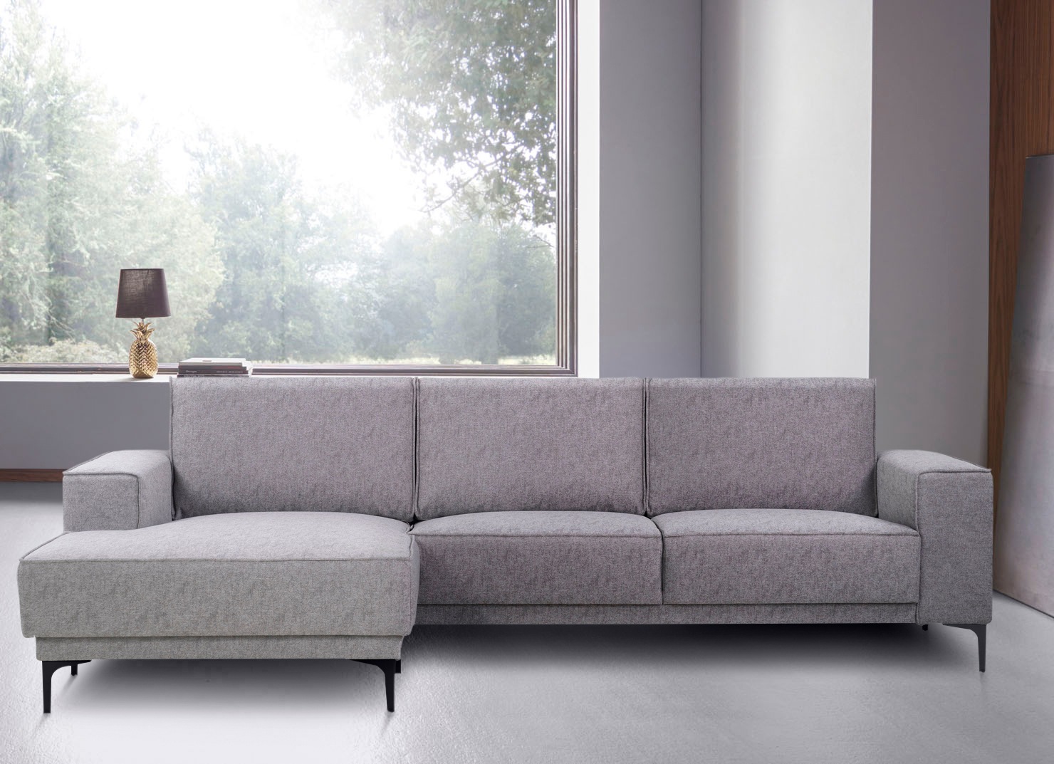 Places of Style Ecksofa »Polsterecke Oland, Struktur, Flachgewebe, Luxus-Mi günstig online kaufen