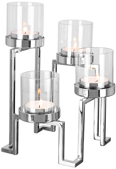 Werbekampagne Fink Kerzenhalter »GRANT, Weihnachtsdeko«, bestellen Edelstahl online Adventsleuchter aus (1 und Glas, 4-flammig, St.)