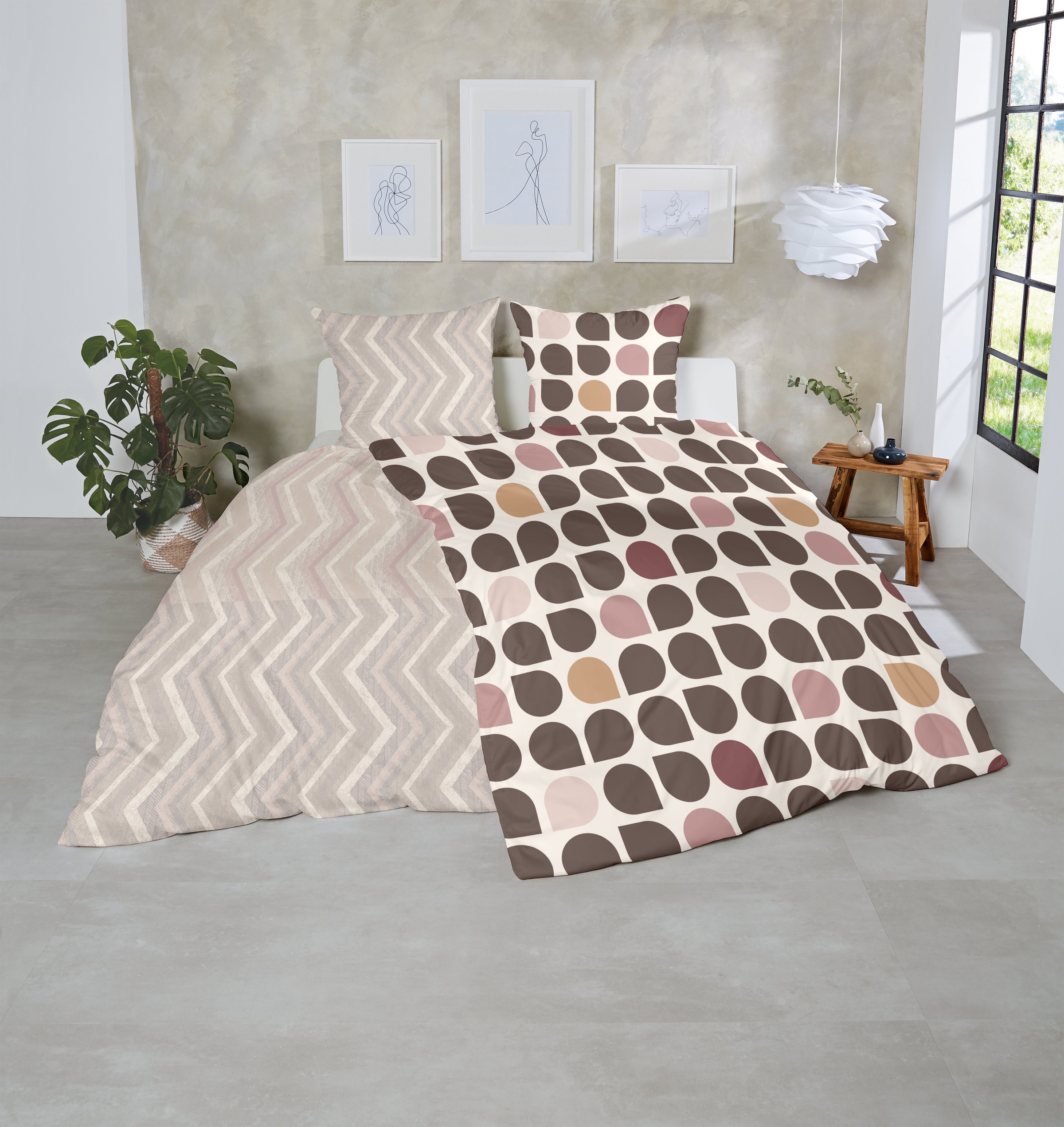 Primera Bettwäsche »Mako-Satin -Bettwäsche Drops« 2 Stk. tlg. mit eleganten Tropfen