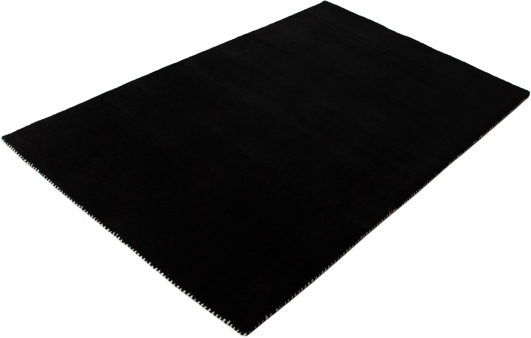 carpetfine Wollteppich »Gabbeh Lola Uni«, rechteckig, 14 mm Höhe, mit natürlichem Pflanzenmaterial von Hand gewebt, auch in Rund