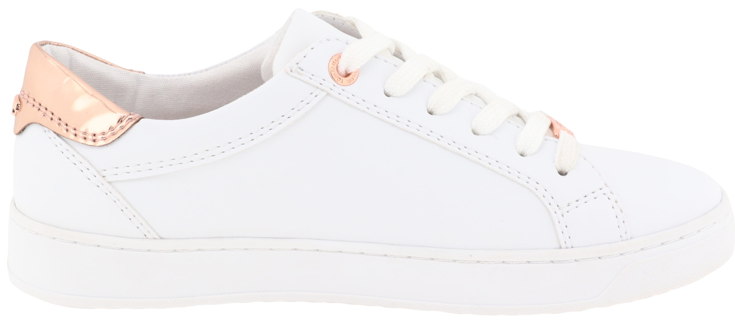 TOM TAILOR Plateausneaker, Kontrastbesatz in Metallicoptik, Freizeitschuh, Halbschuh, Schnürschuh