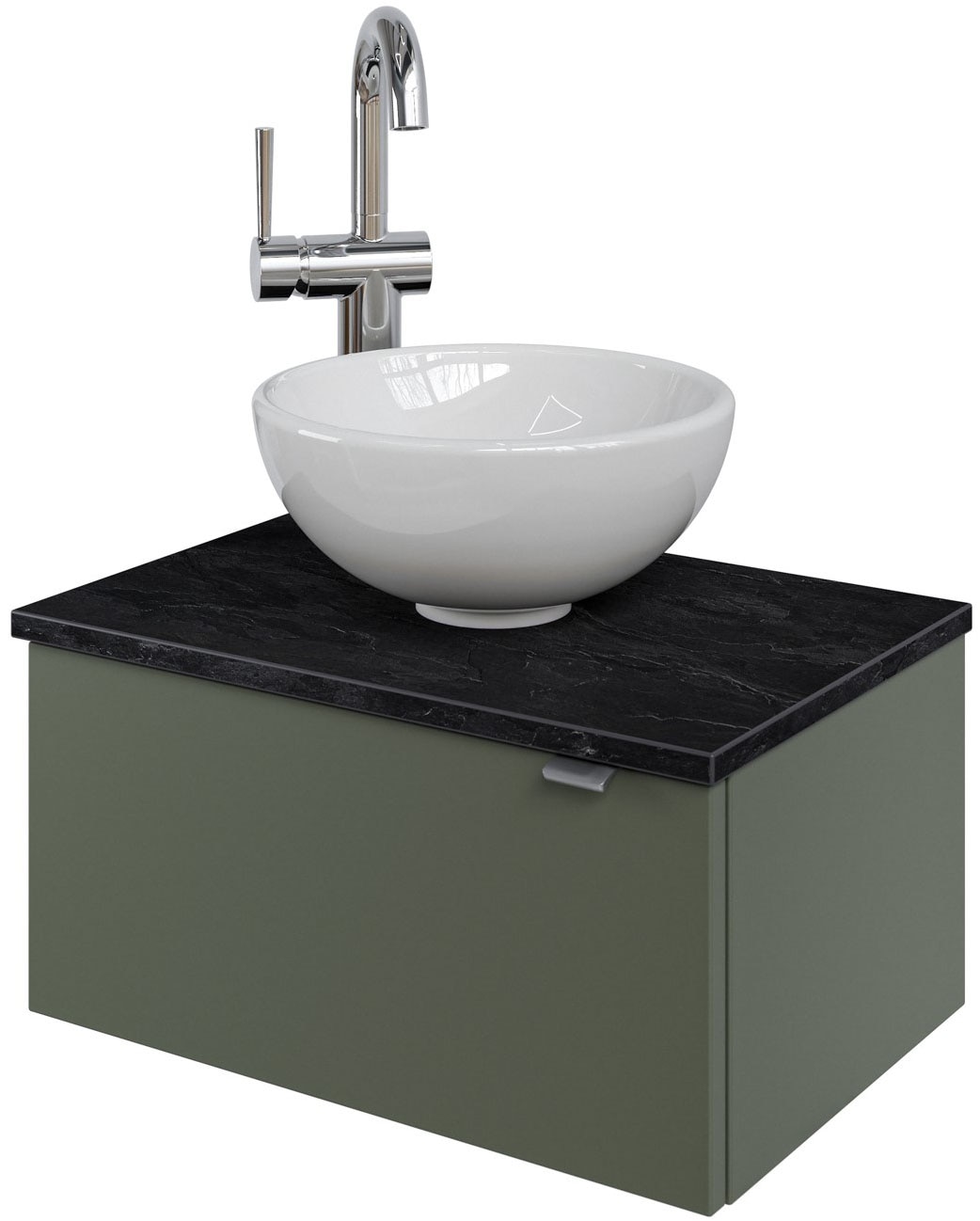 Saphir Waschtisch »Serie 6915 Waschschale mit Unterschrank für Gästebad, Gäste WC«, 51 cm mit Keramik-Aufsatzbecken und 1 Tür