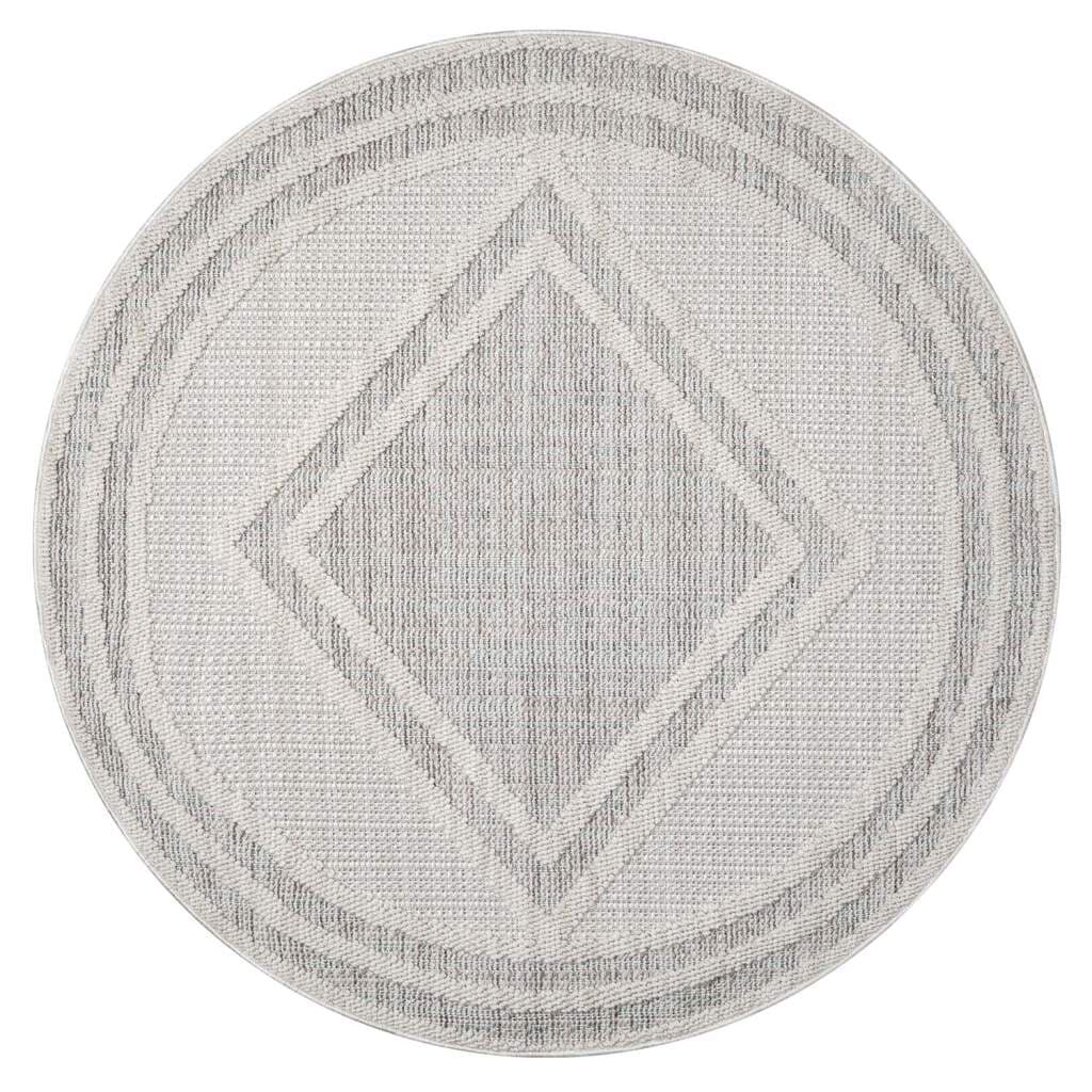 Carpet City Teppich »LINDO 8853«, rund, 11 mm Höhe, Kurzflor, Hochtief-Muster/ 3D-Effekt, Boho-Stil, Wohnzimmer