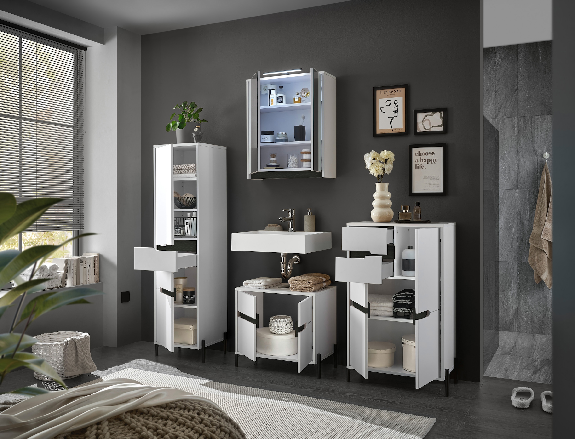 BASIC by Balculina Badezimmerspiegelschrank »Avanto B/H/T 60x70x20 cm« 1 Stk. tlg.