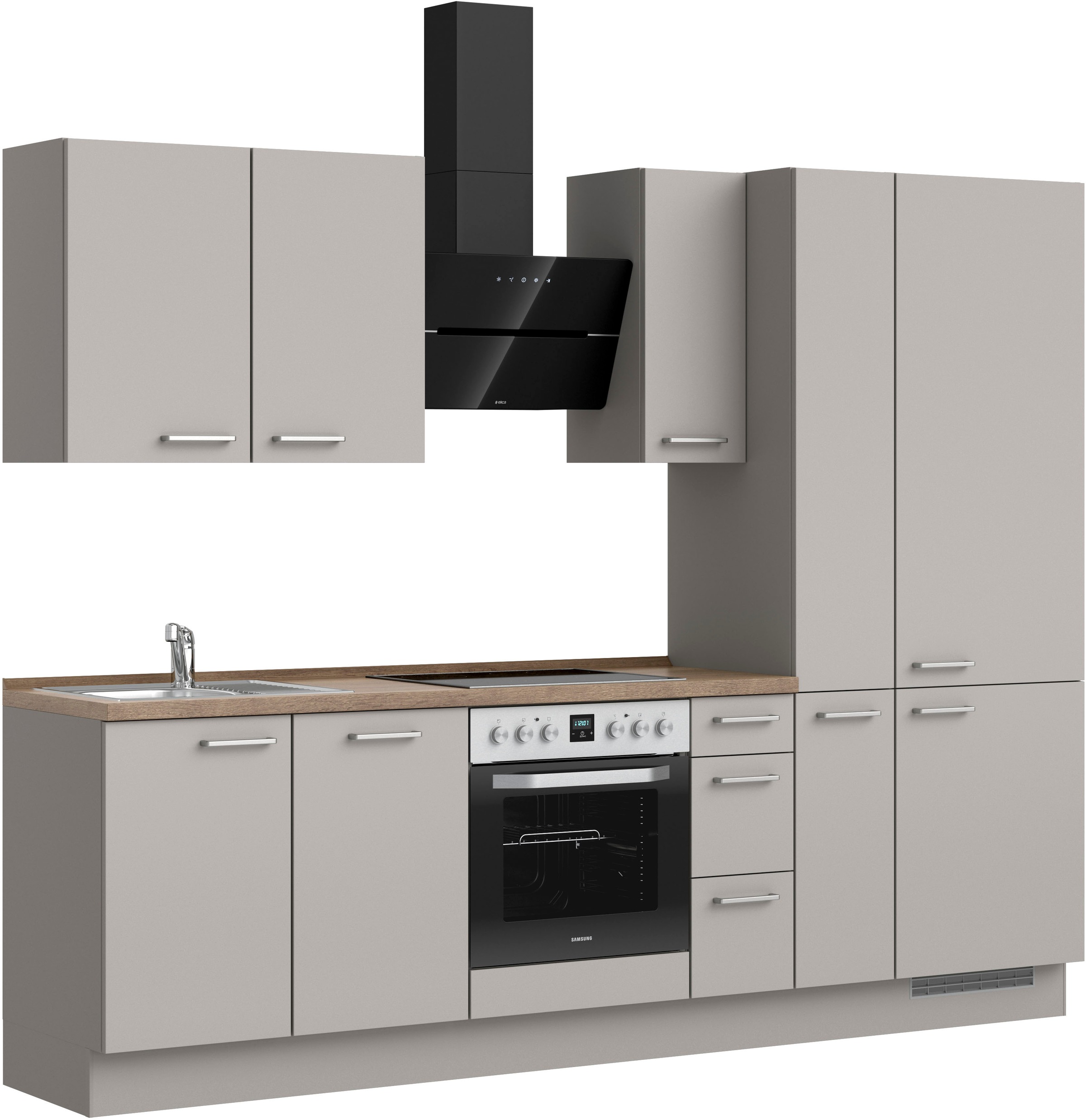 nobilia® Küchenzeile »"Touch II"«, vormontiert, Ausrichtung wählbar, Breite 270 cm, wahlw. mit E-Geräten