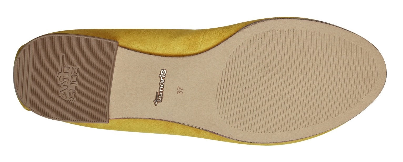 Tamaris Ballerina, Blockabsatz, Businessschuh, Schlupfschuh mit süßer Zierschleife