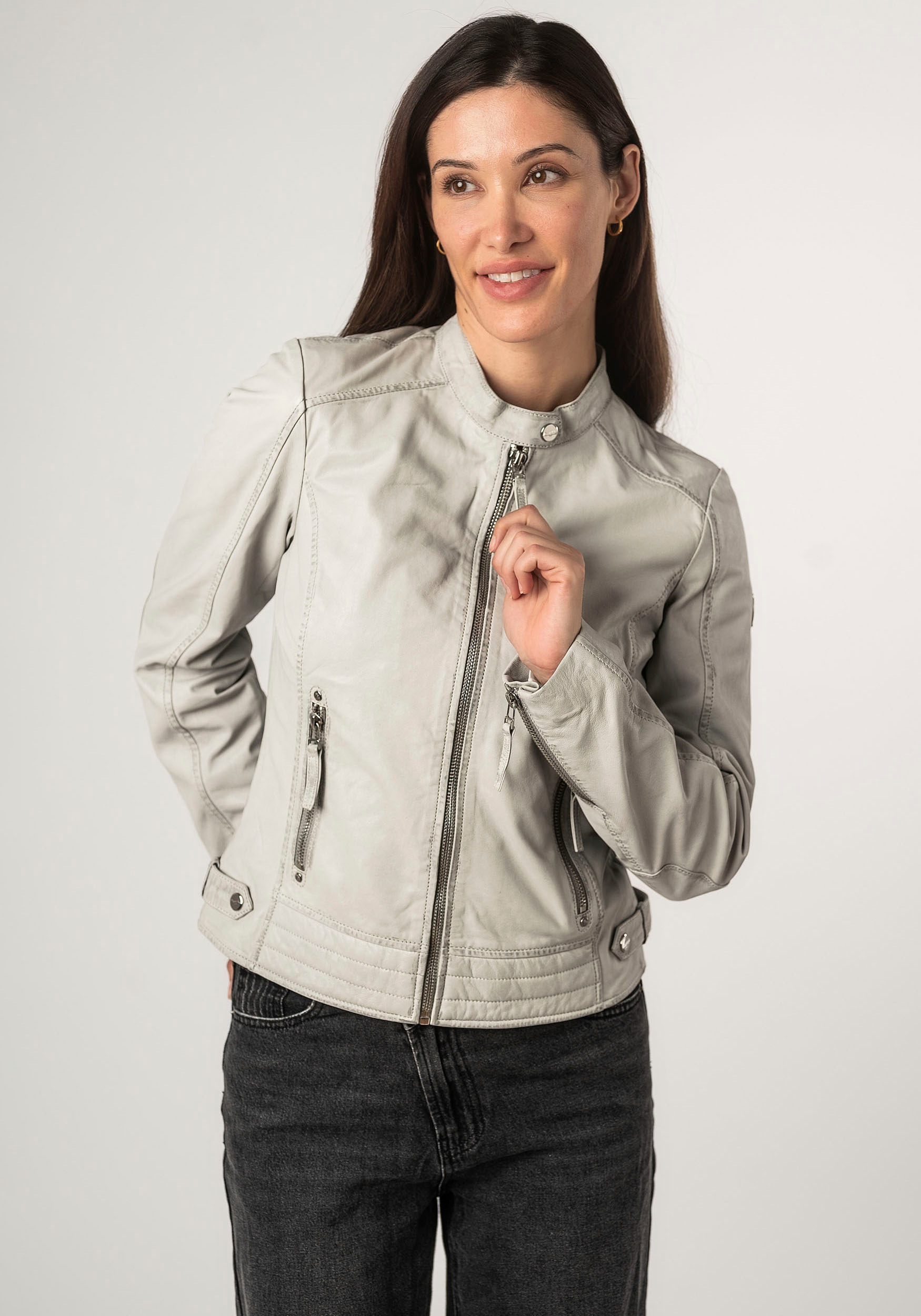 Mauritius Lederjacke »MWFilla«, mit kleinem Stehkragen