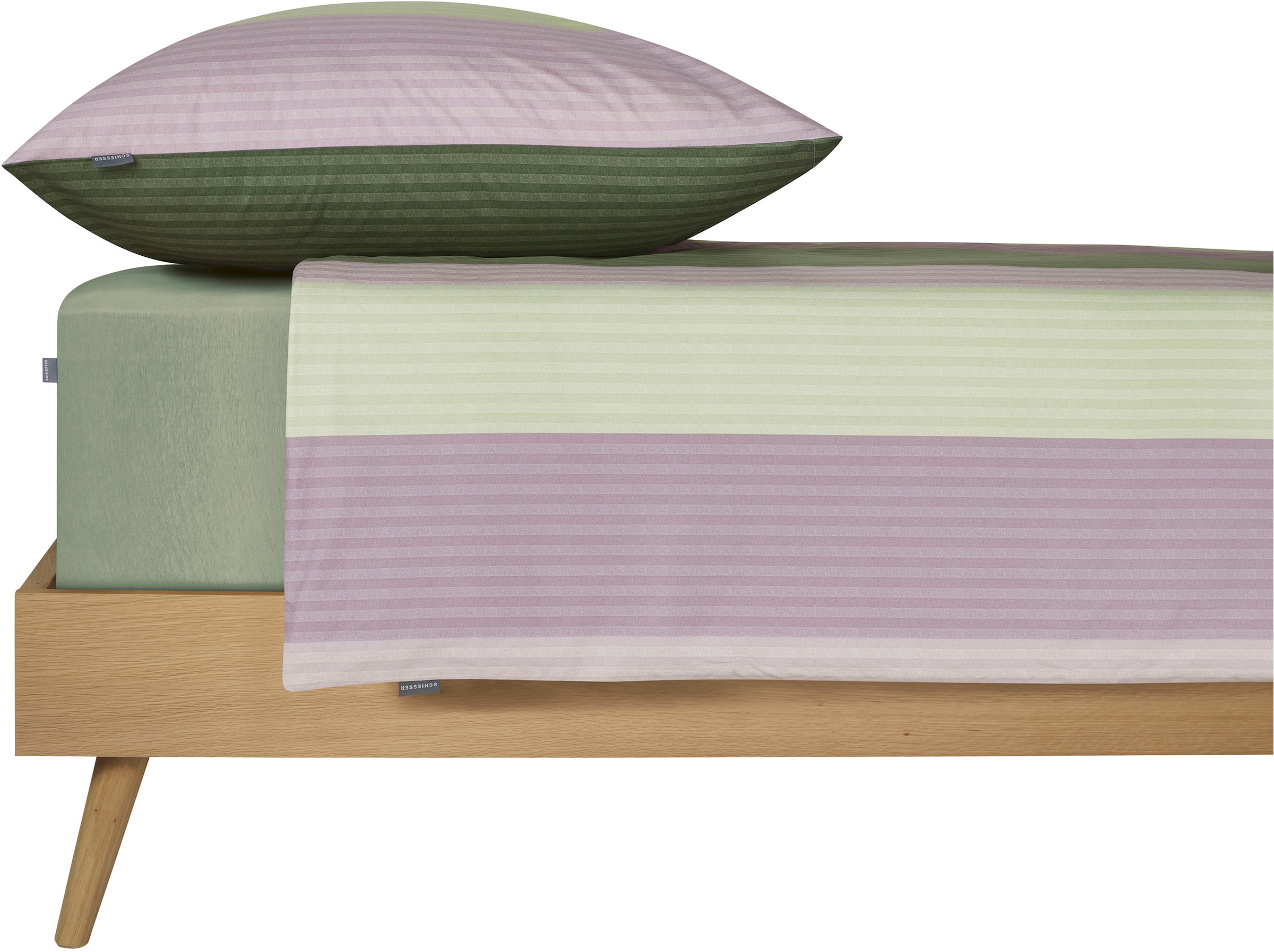 Schiesser Wendebettwäsche »Vendi aus weicher Baumwolle mit lebhaften Streifen«, Made in Green