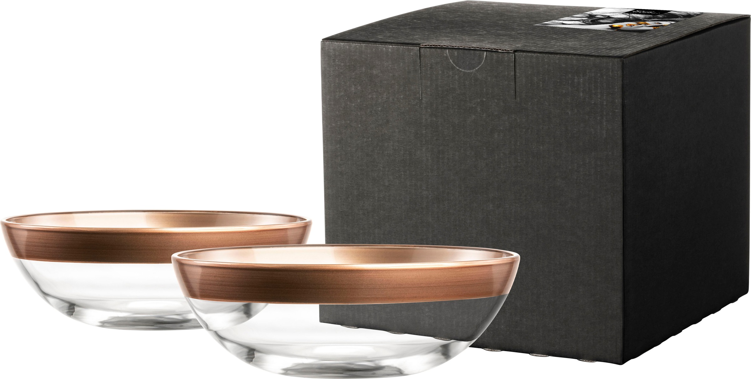 Eisch Germany Müslischale »KAYA COPPER«, 2 tlg., aus Kristallglas, im Geschenkkarton, in Handarbeit in Kupfer veredelt