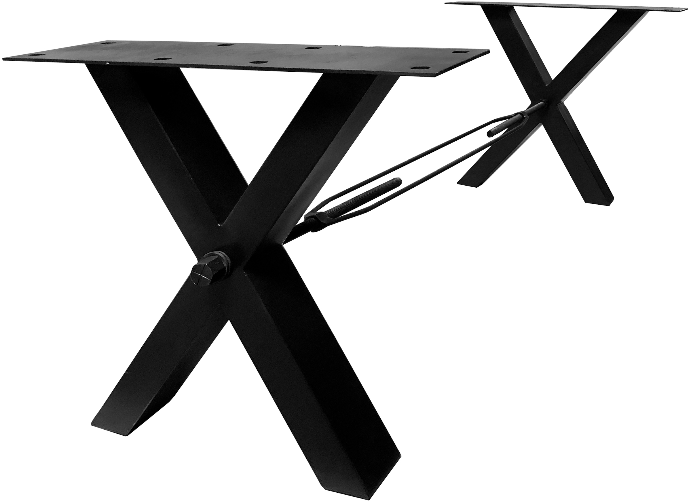 Tischbein SIT, grau (antikschwarz), B:80cm H:73cm T:15cm, Tischbeine, Tischbein, im Industrial-Stil