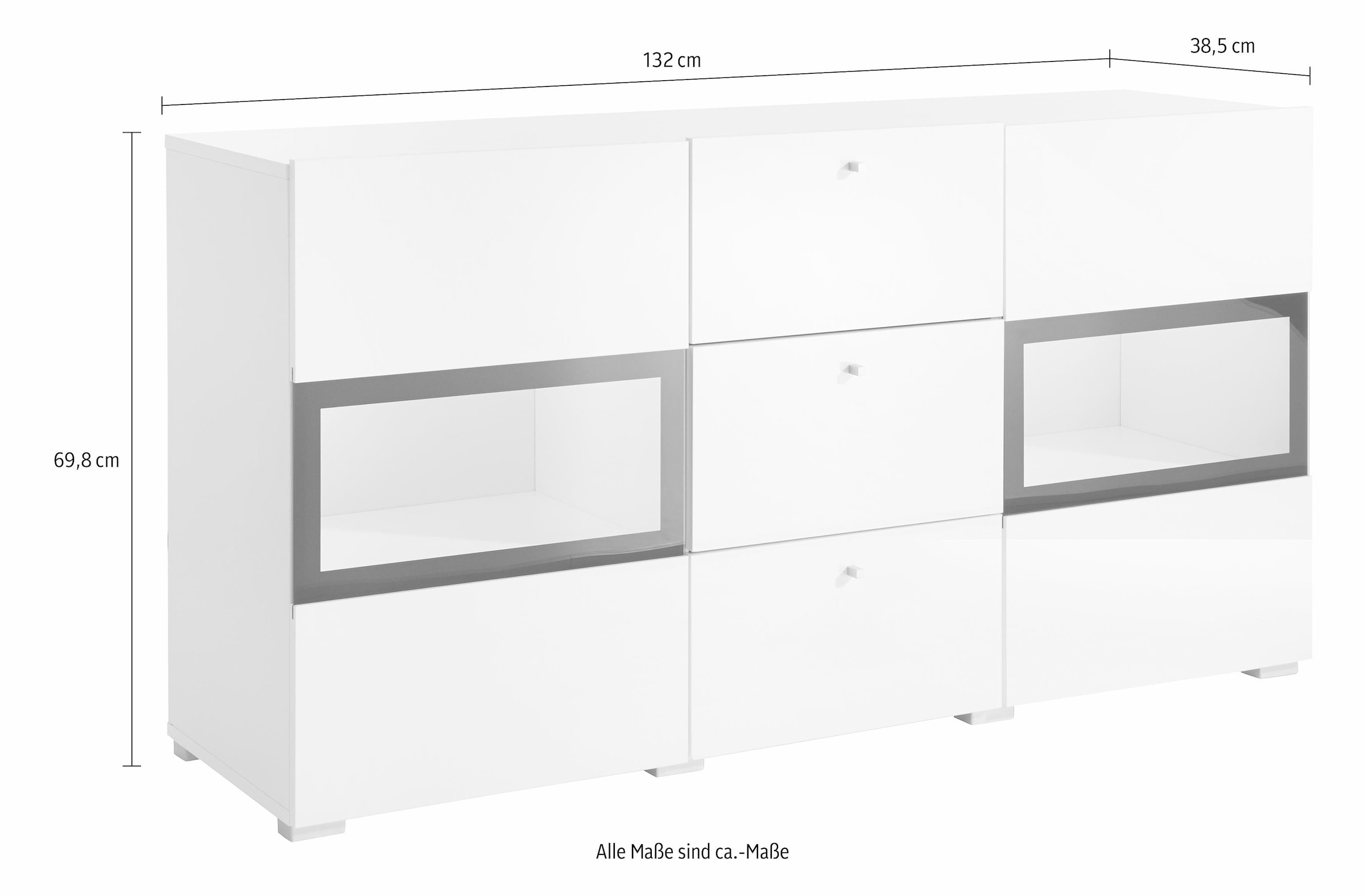 Helvetia Sideboard »Baros«, Breite 132 cm