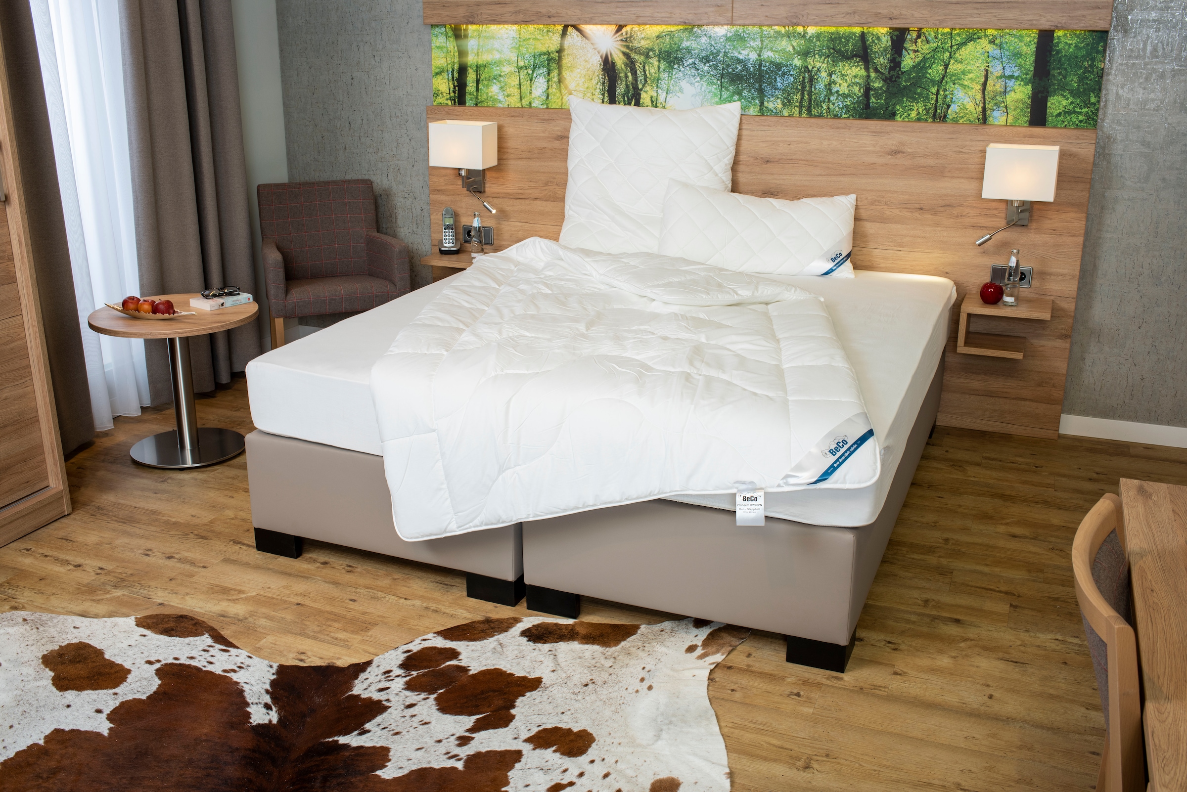 Beco Bettdecke + Kopfkissen »BeCo Medibett Made in Green«, (Spar-Set, 2 St., 1 Bettdecke und 1 Kopfkissen)