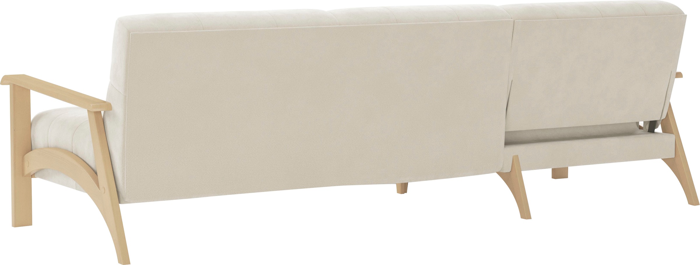 sit&more Ecksofa »Billund L-Form«, Armlehnen aus Buchenholz in natur, verschiedene Bezüge und Farben