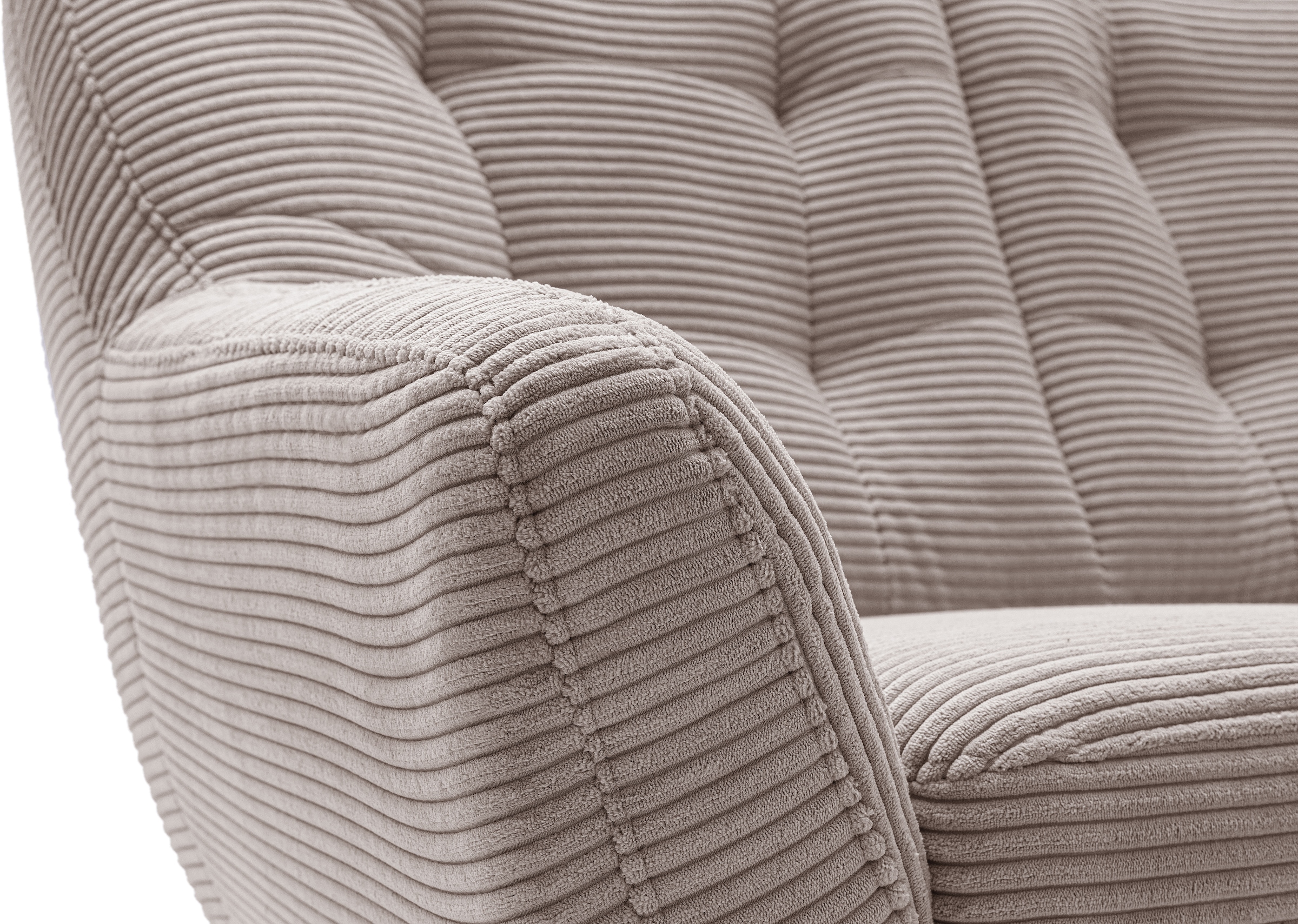 exxpo - sofa fashion 3-Sitzer »Scandi, bequem, aufwendige Rückenpolsterung für mehr Sitzkomfort«, aktuelle Farben in hochwertigen Bezugsqualitäten, Holzfuß