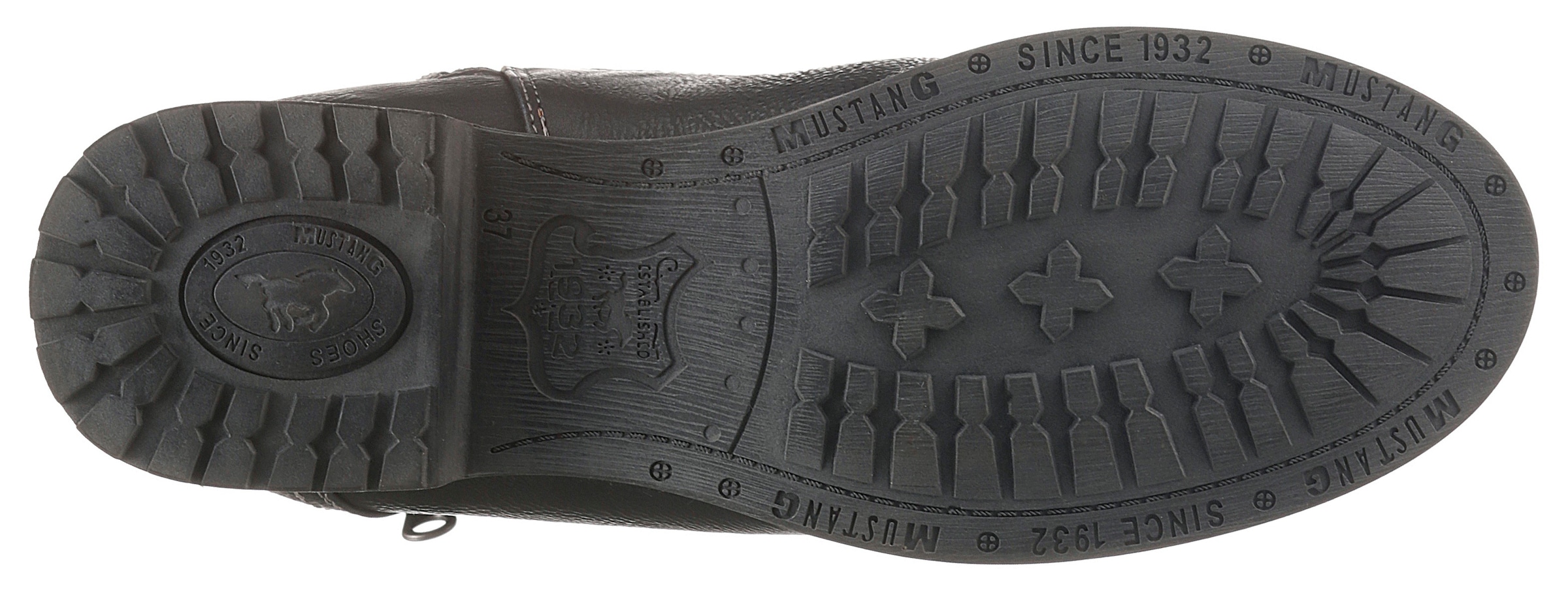 Mustang Shoes Winterboots, Blockabsatz, Winterstiefelette, Schnürboots mit Nieten besetzt