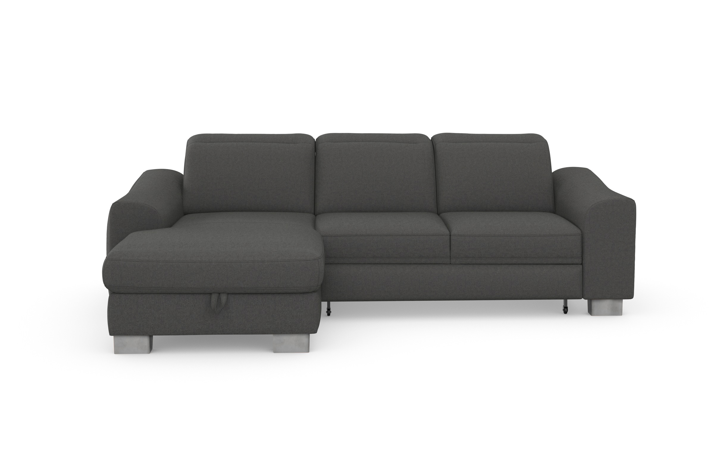 sit&more Ecksofa »Dundee L-Form«, mit Federkern und Edelstahlfüßen, wahlweise mit Kopfteilverstellung