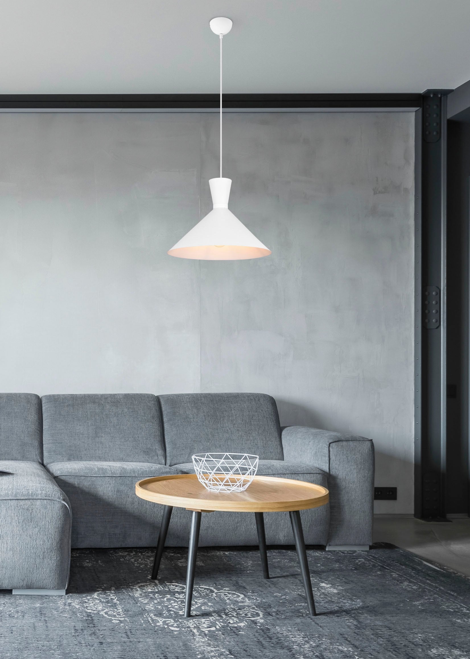 REALITY Leuchten Pendelleuchte »Enzo«, 1 flammig, Leuchtmittel E27 | ohne Leuchtmittel, Hängelampe 1-flammig, E27 max 28W (exkl.), höhenverstellbar, Ø 35cm