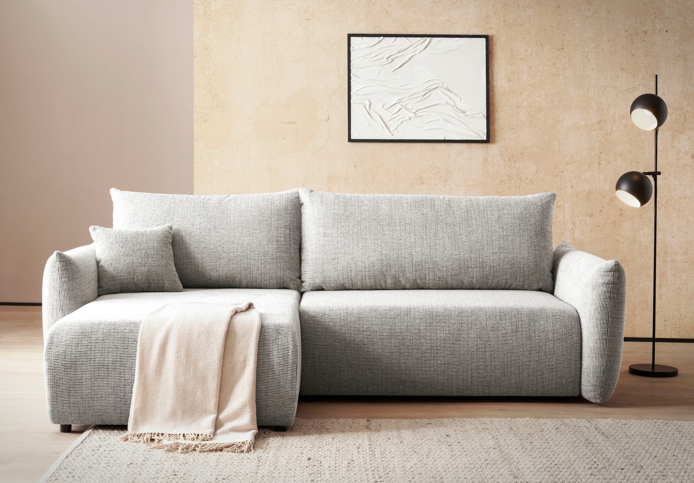 INOSIGN Ecksofa "MAVAS Schlafsofa mit Bettkasten, L-Form,", ca.257/127cm (L günstig online kaufen