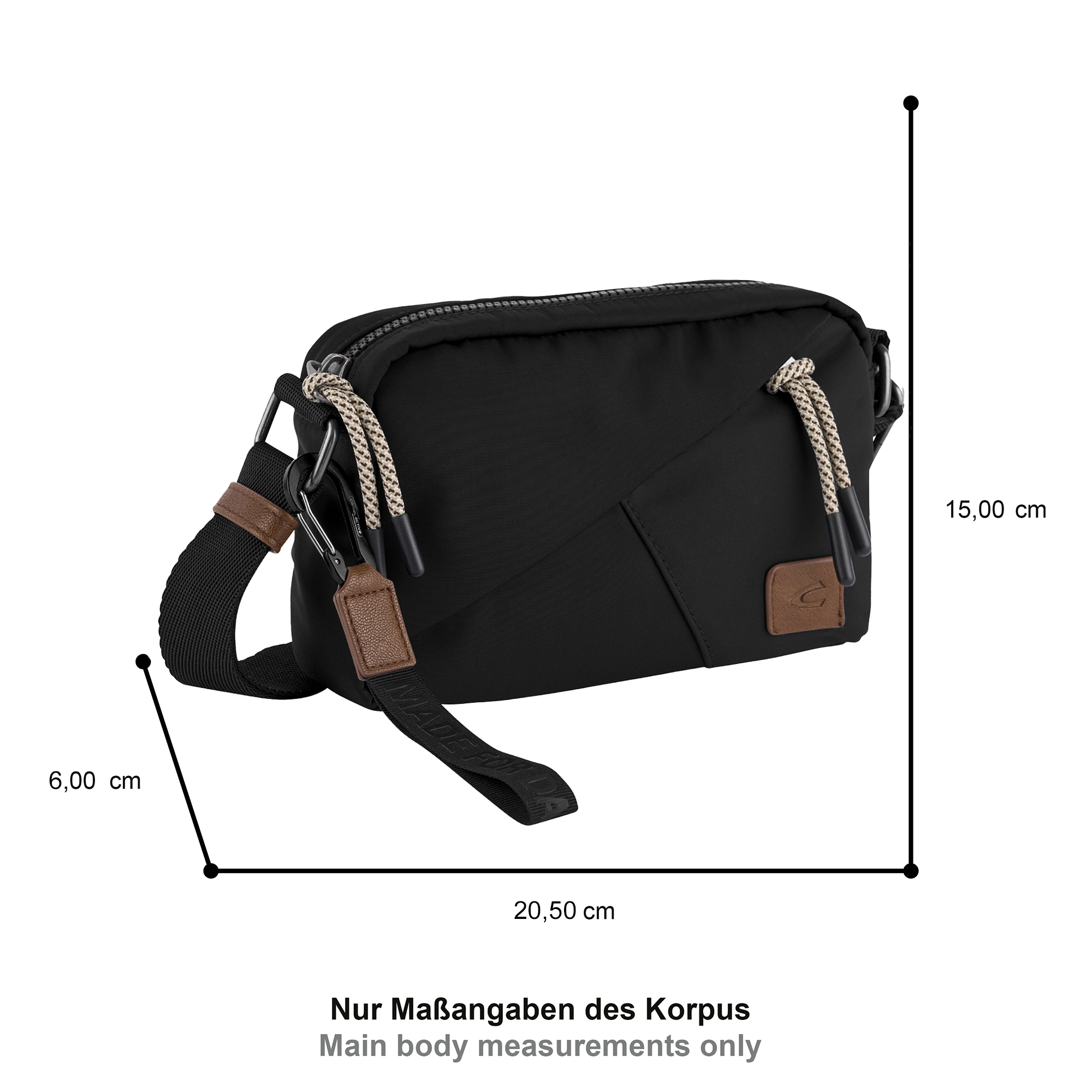 camel active Handtasche »Aurum« aus recyceltem Polyester in Nylonstruktur, leicht & mit feinen Details