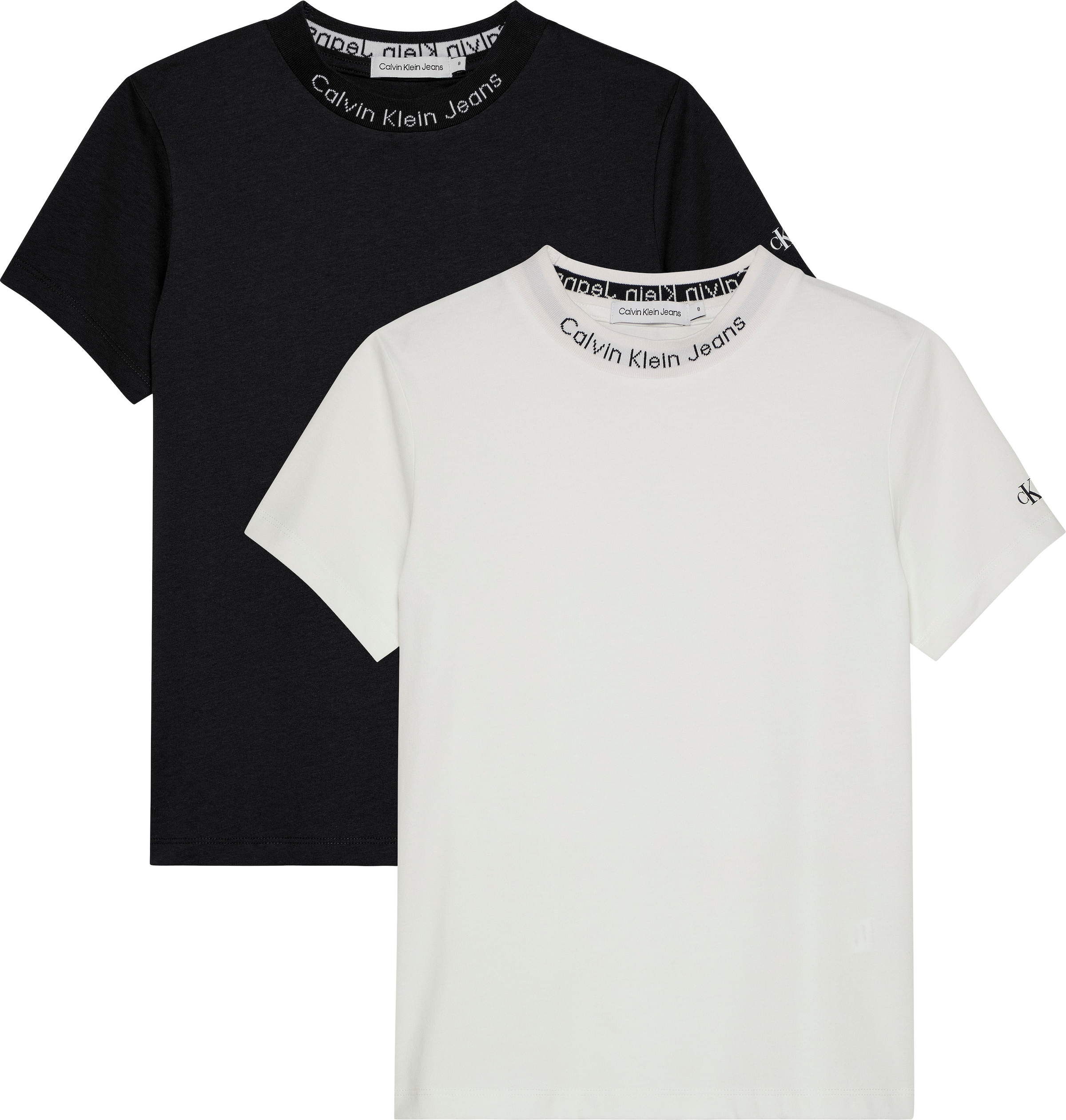 Calvin Klein Jeans T-Shirt »INTARSIA 2-PACK SS T-SHIRT«, (Packung, 2), für Kinder bis 16 Jahre, Logo-Schriftzug