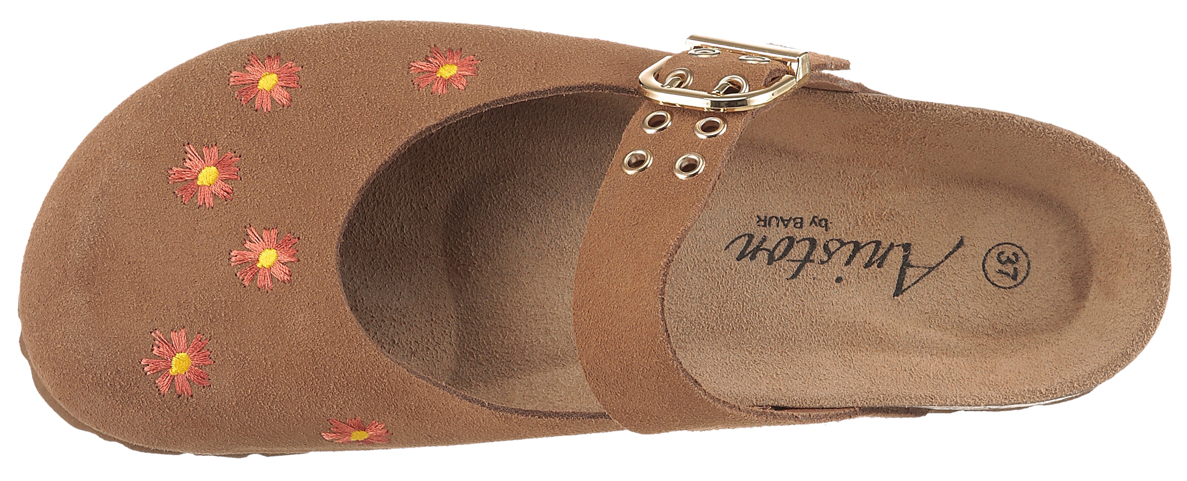 Aniston SHOES Clog  Sommerschuh, Sabot mit Blütenstickerei - NEUE KOLLEKTION