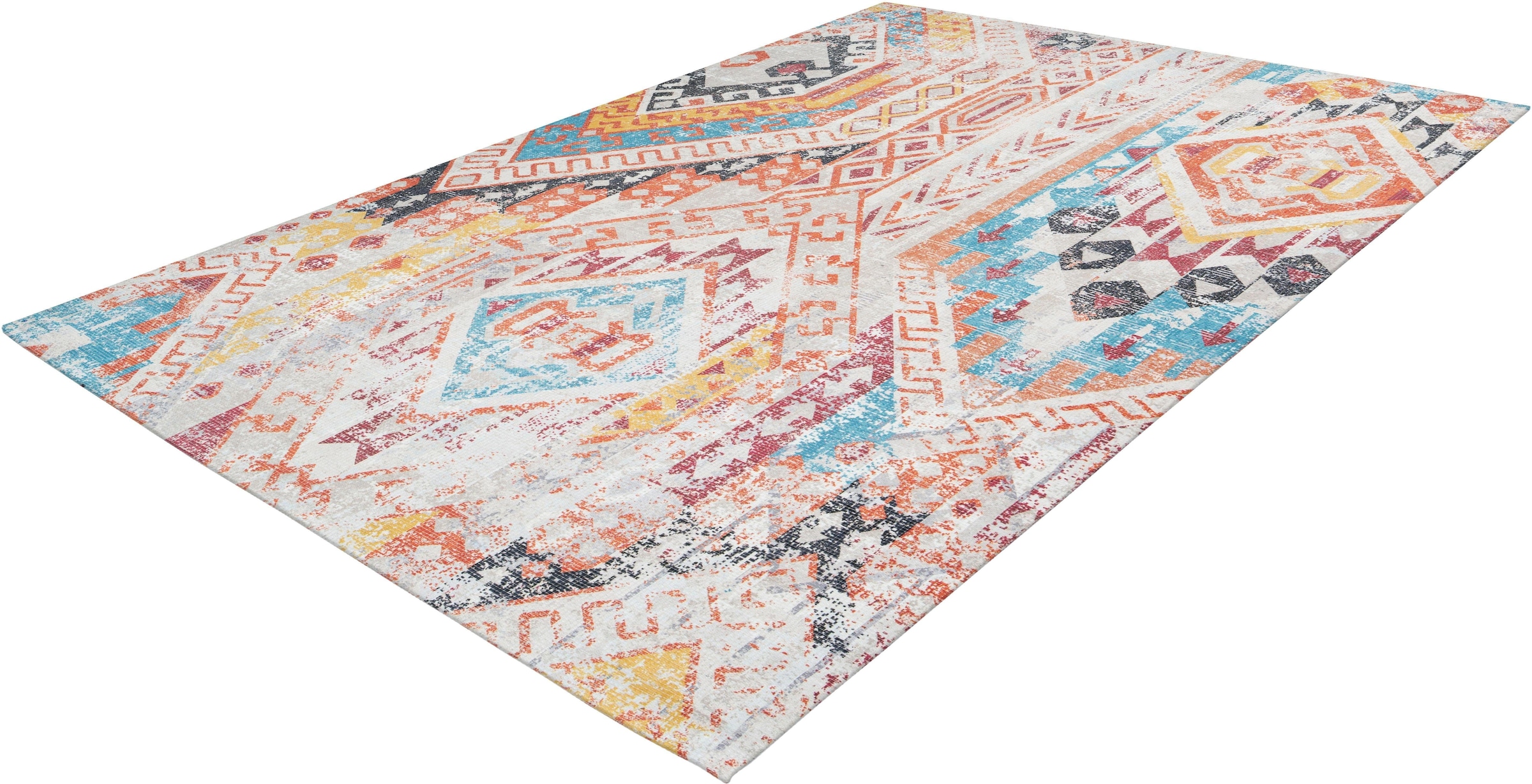calo-deluxe Teppich »Emin 600«, rechteckig, 10 mm Höhe, reine Baumwolle, Wohnzimmer