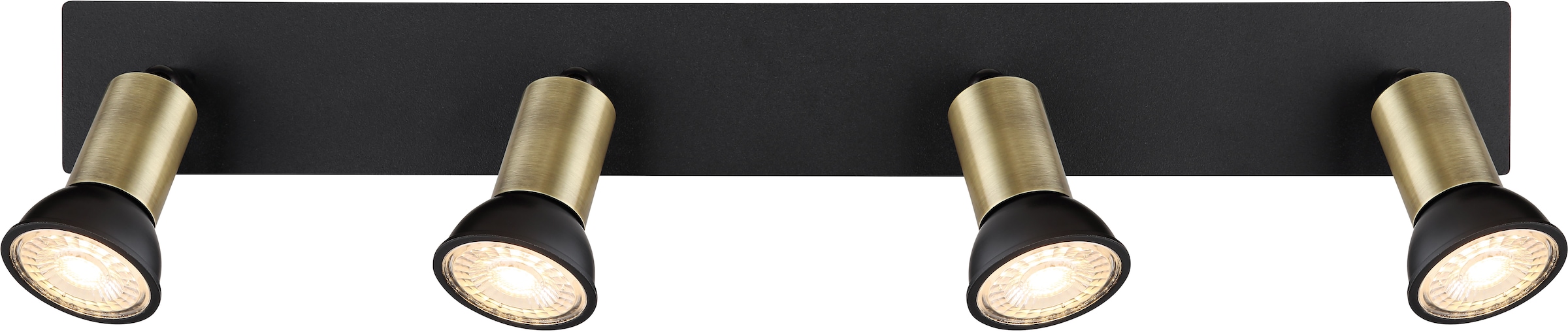 GLOBO LIGHTING Deckenstrahler »DREW«, Leuchtmittel GU10 | ohne Leuchtmittel, Deckenspot/schwarz/goldfarben/LxBxH: 500x60x90mm