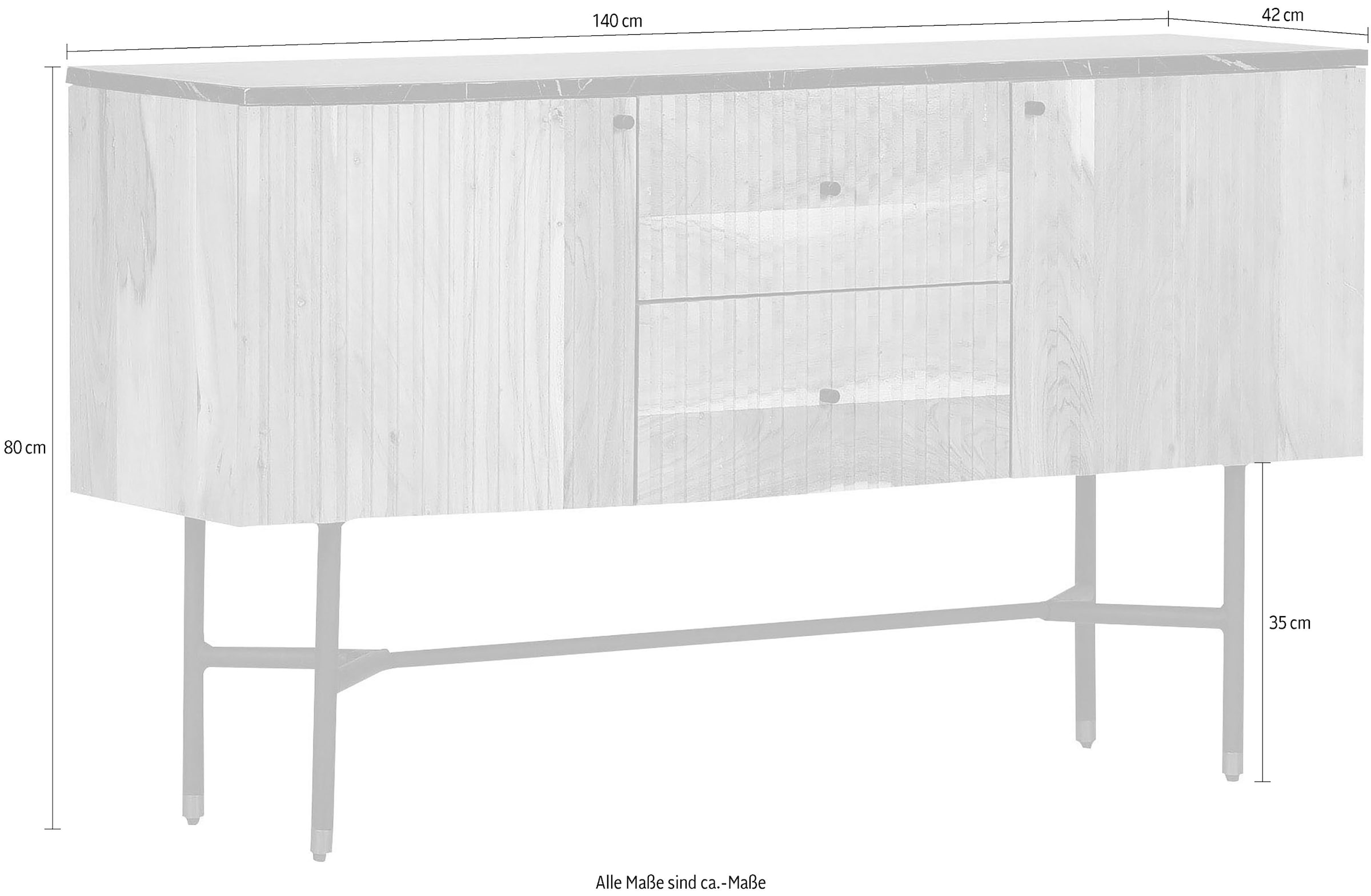Gutmann Factory Sideboard, Kommode, Breite 140 cm